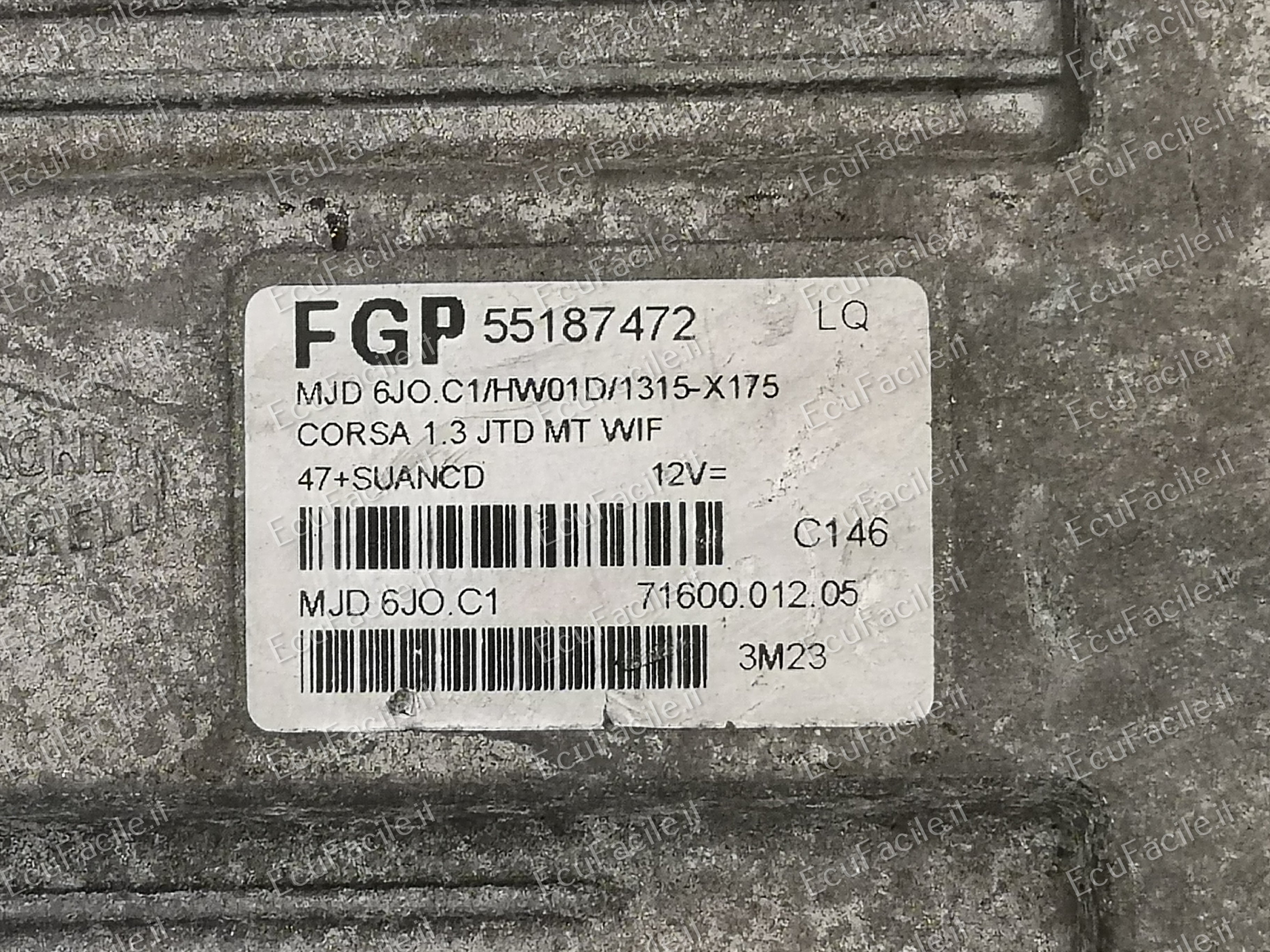 Ecu opel corsa 1.3 cdti fgp 55187472 lq mjd 6jo.c1 hw01d 6JOC1