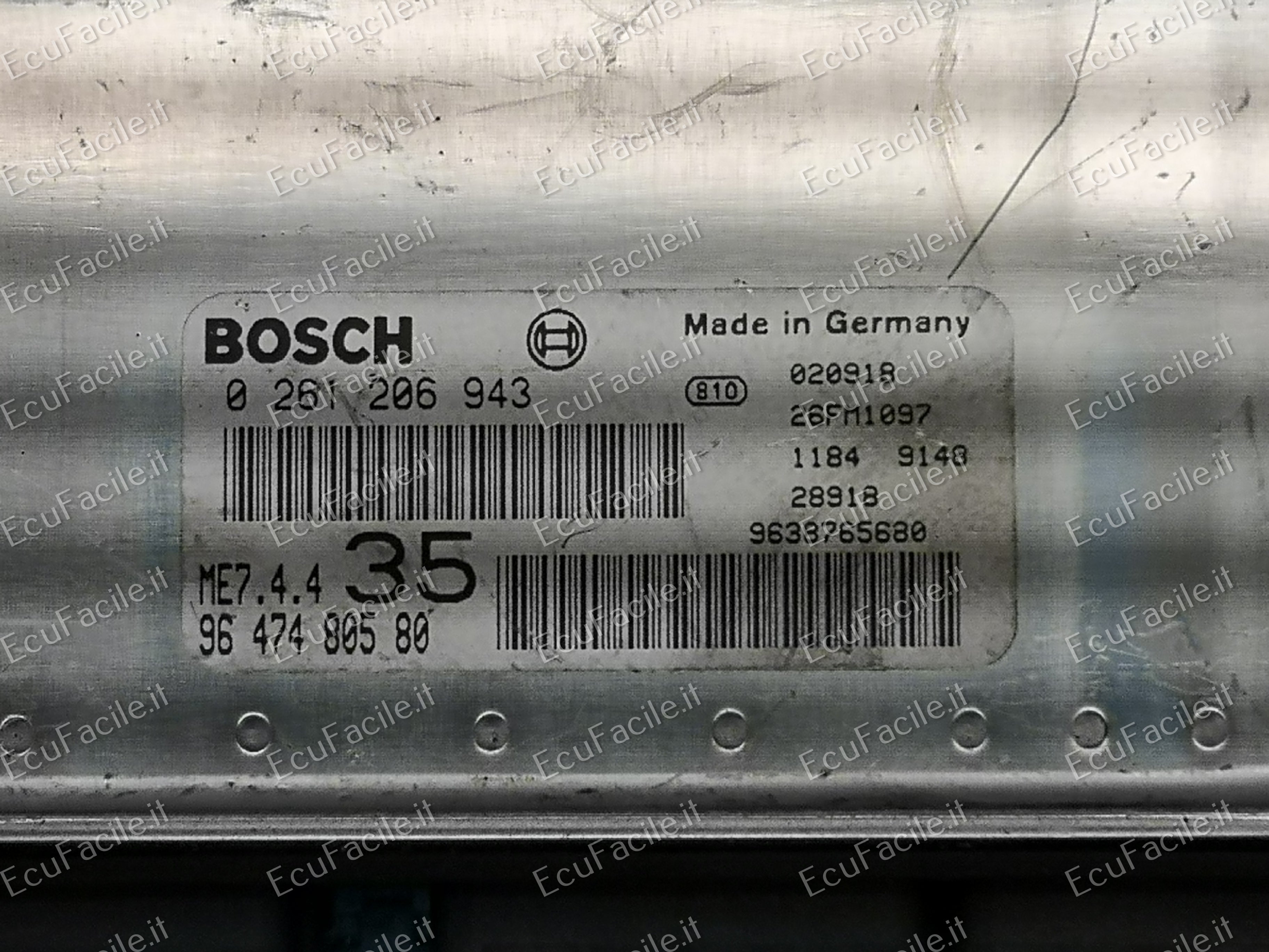 Ecu PEUGEOT 307 1.6 16V BOSCH 0261206943 9650346180 9638765680