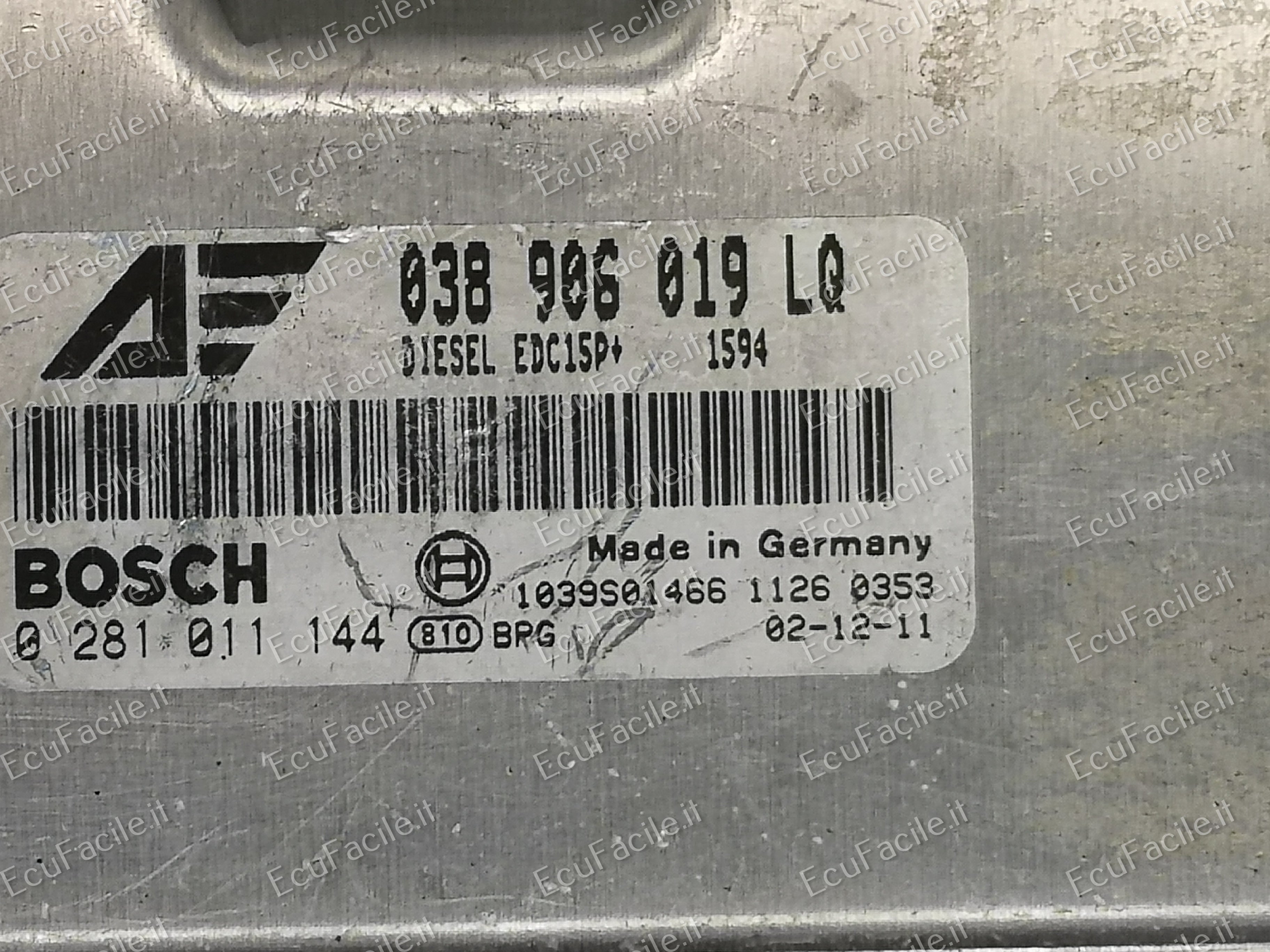 Sharan seat alhambra 1.9 tdi 038906019lq bosch 0281011144 EDC15P+