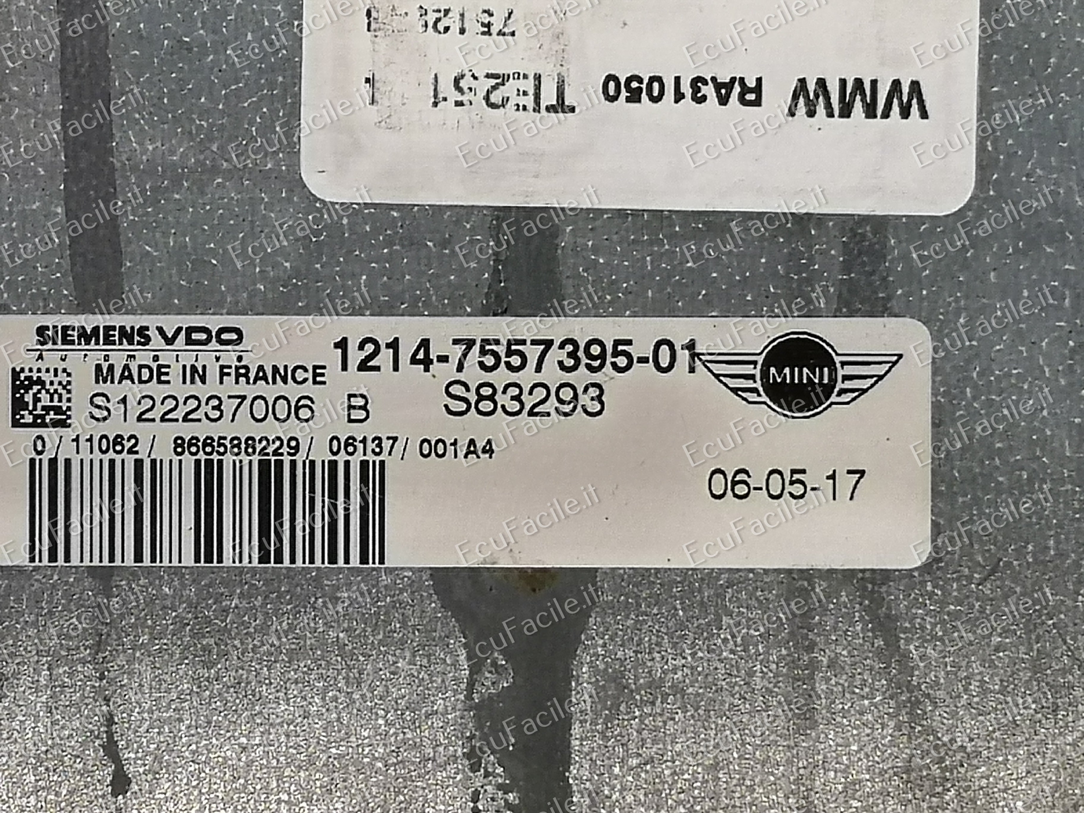 ECU CENTRALINA BMW Mini Cooper 1.6 S122237006B 1214-7557395-01