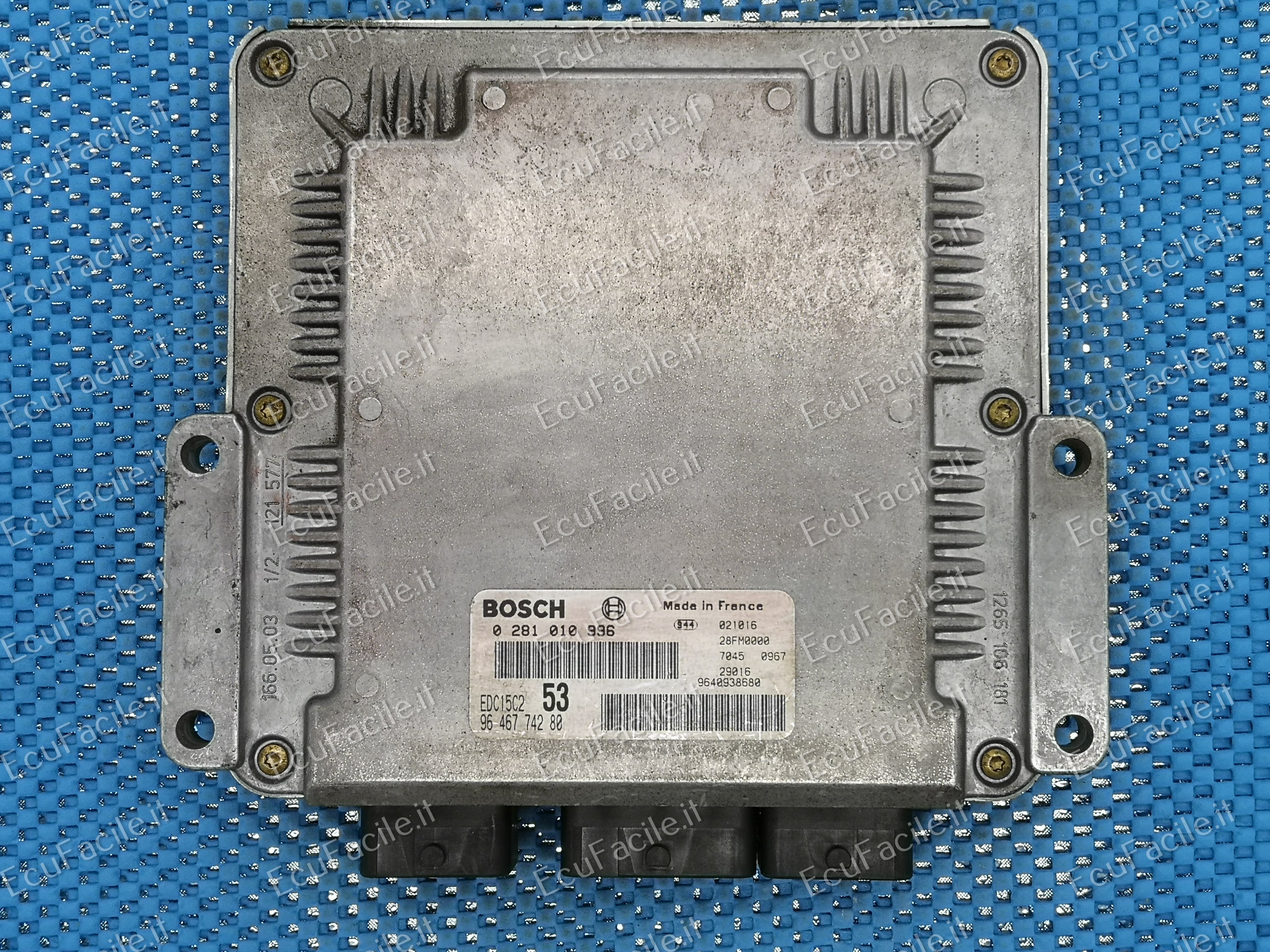 ECU PEUGEOT CITROEN 2.0 HDI 0281010996 9646774280 EDC15C2 53