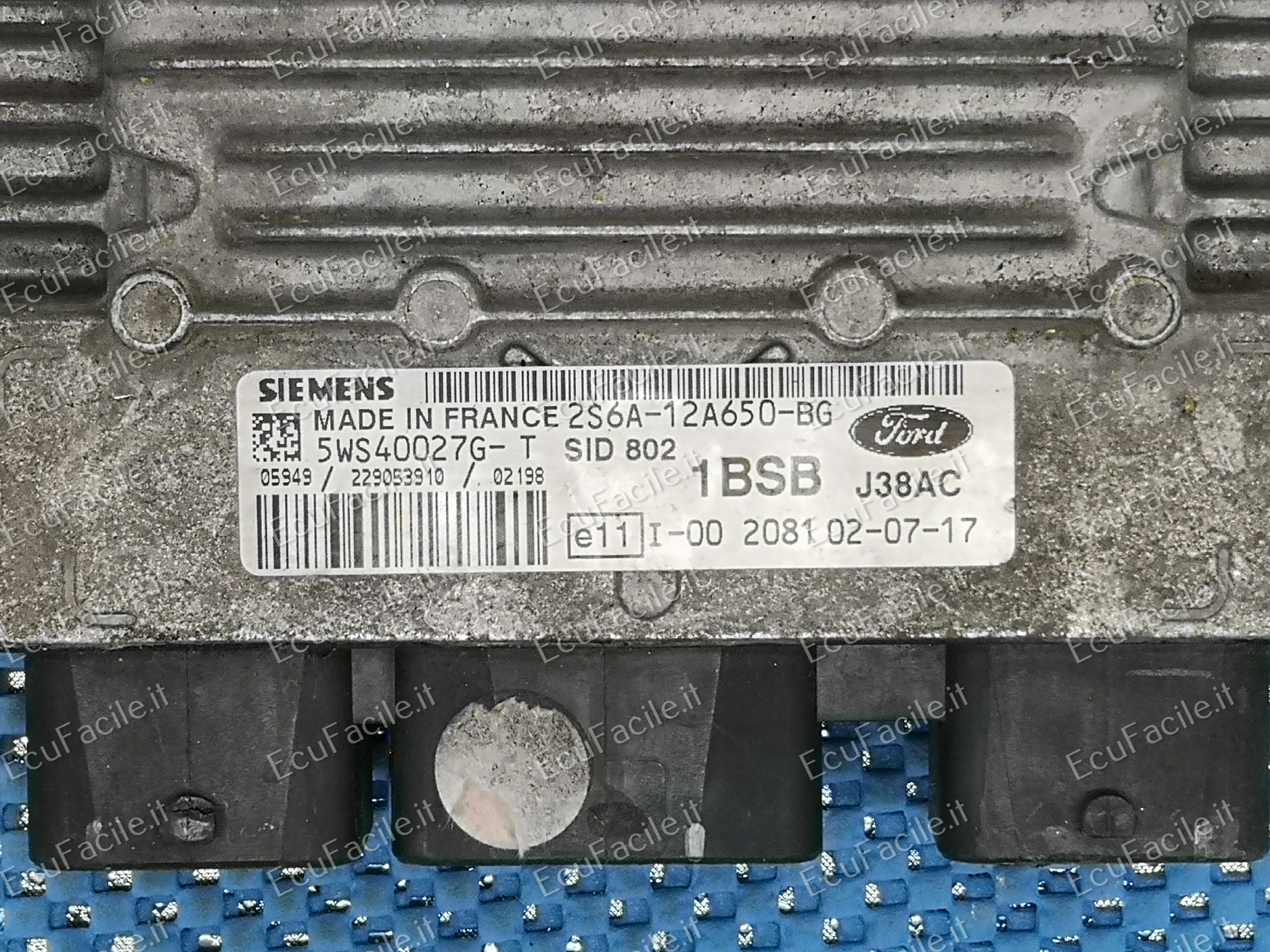 ECU FORD FIESTA 1.4 SID 802 5WS40027G-T 2S6A-12A650-BG 1BSB