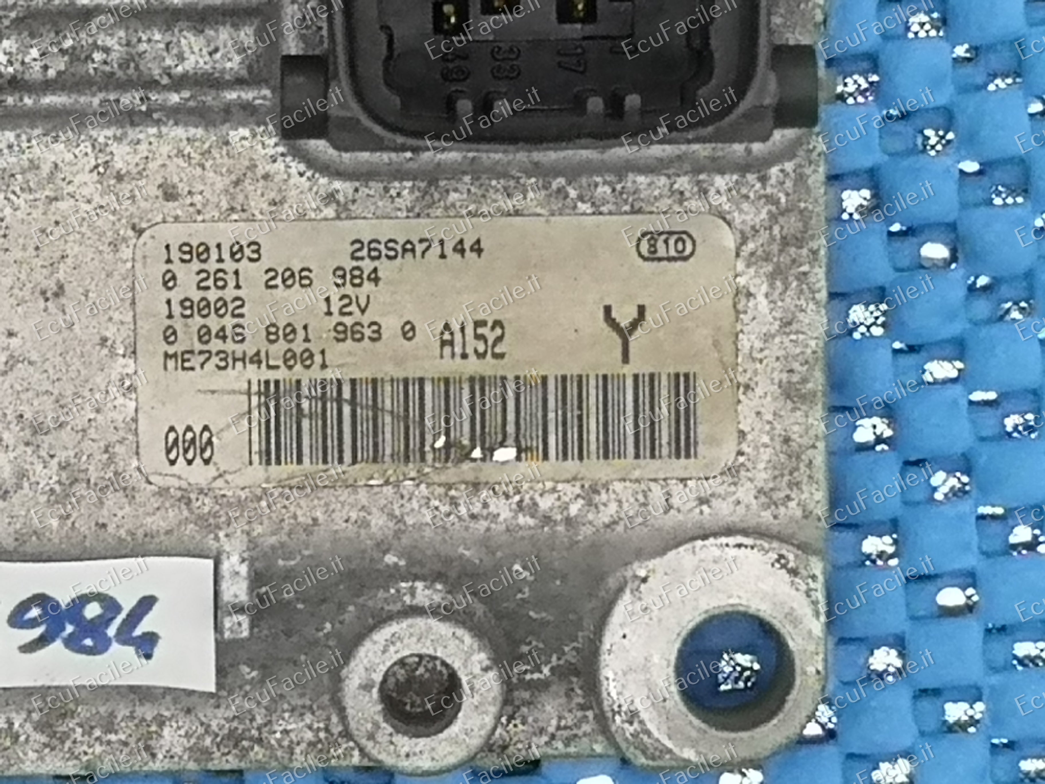 ECU LANCIA YPSILON BOSCH 0 261 206 984 0261206984 00468019630 ME 7.3 H4 ME7.3H4