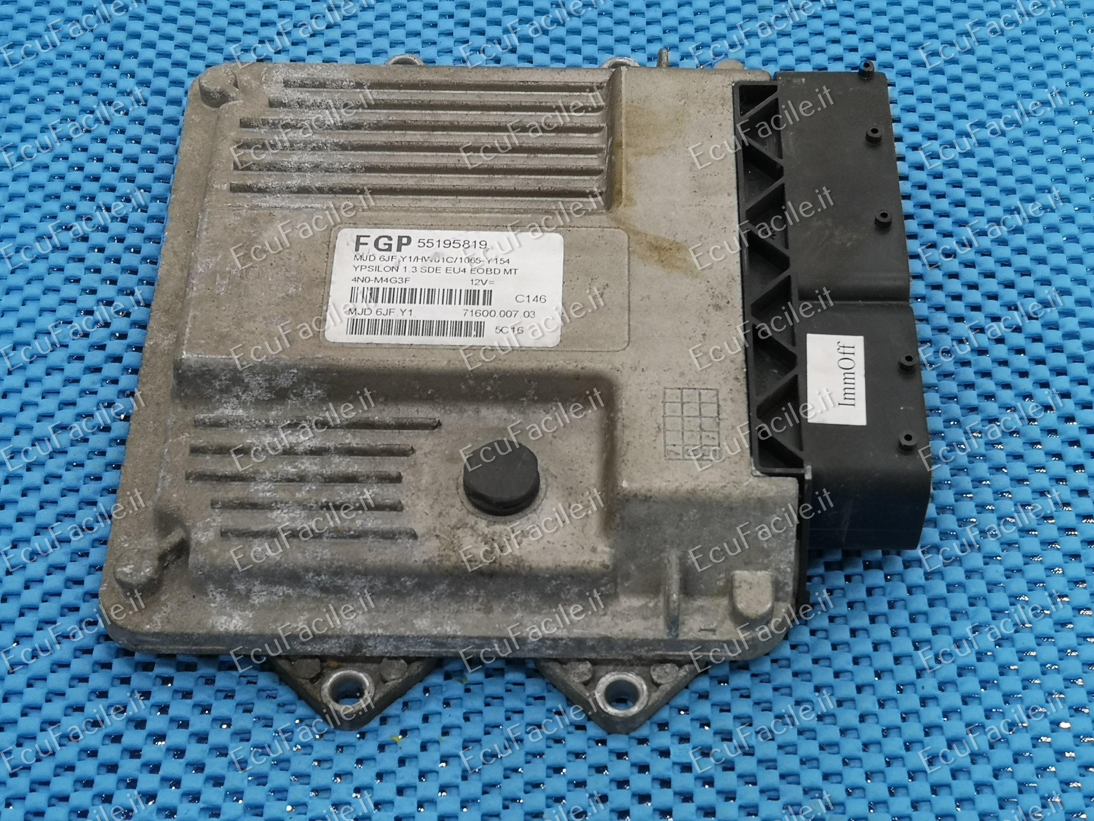 Ecu lancia ypsilon 1.3 55195819 mjd 6jf.y1 hw01c pronta vergine