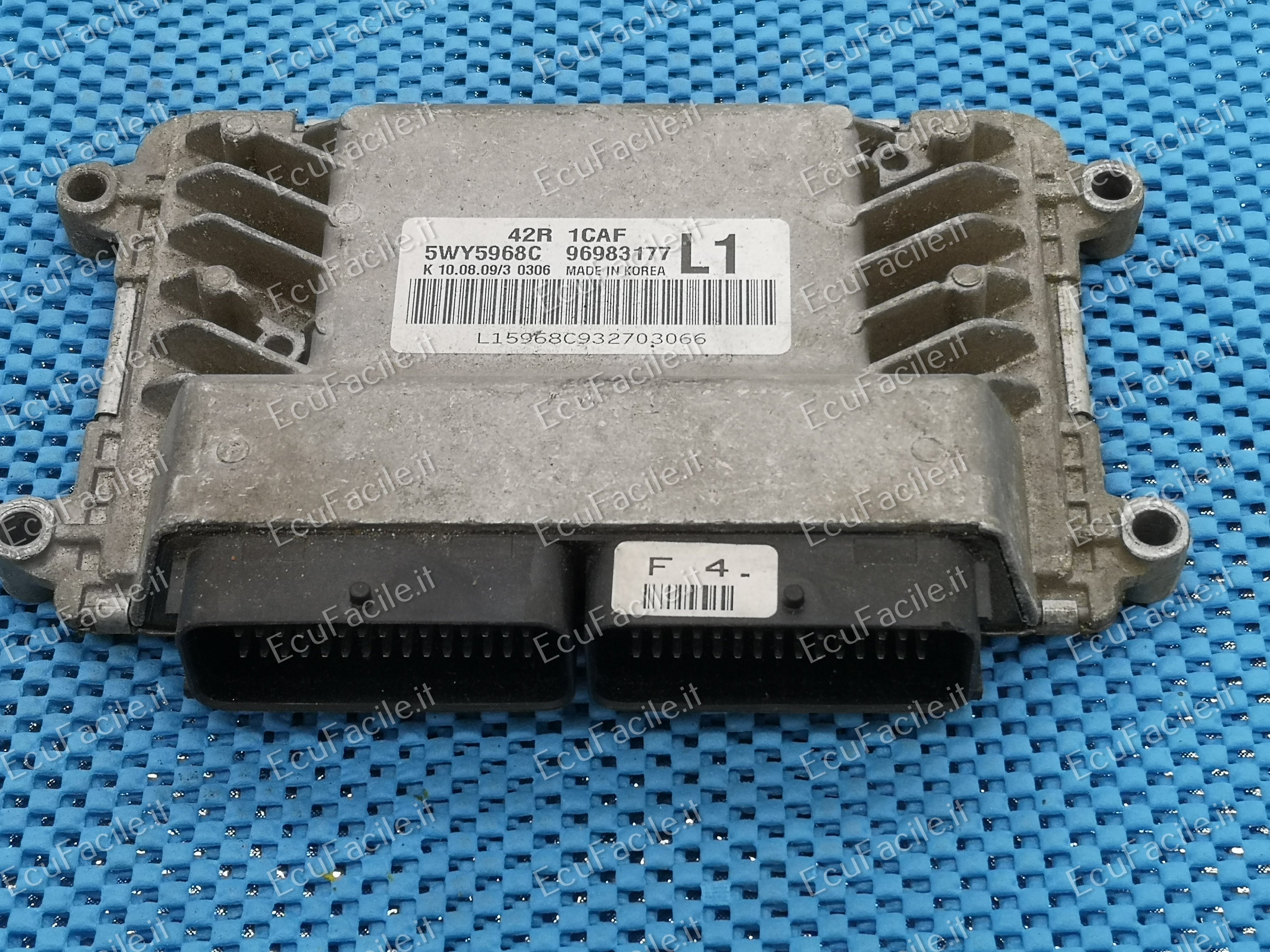 Ecu centralina chevrolet aveo 1.2 5wy5968c 96983177 l1 42r 1caf