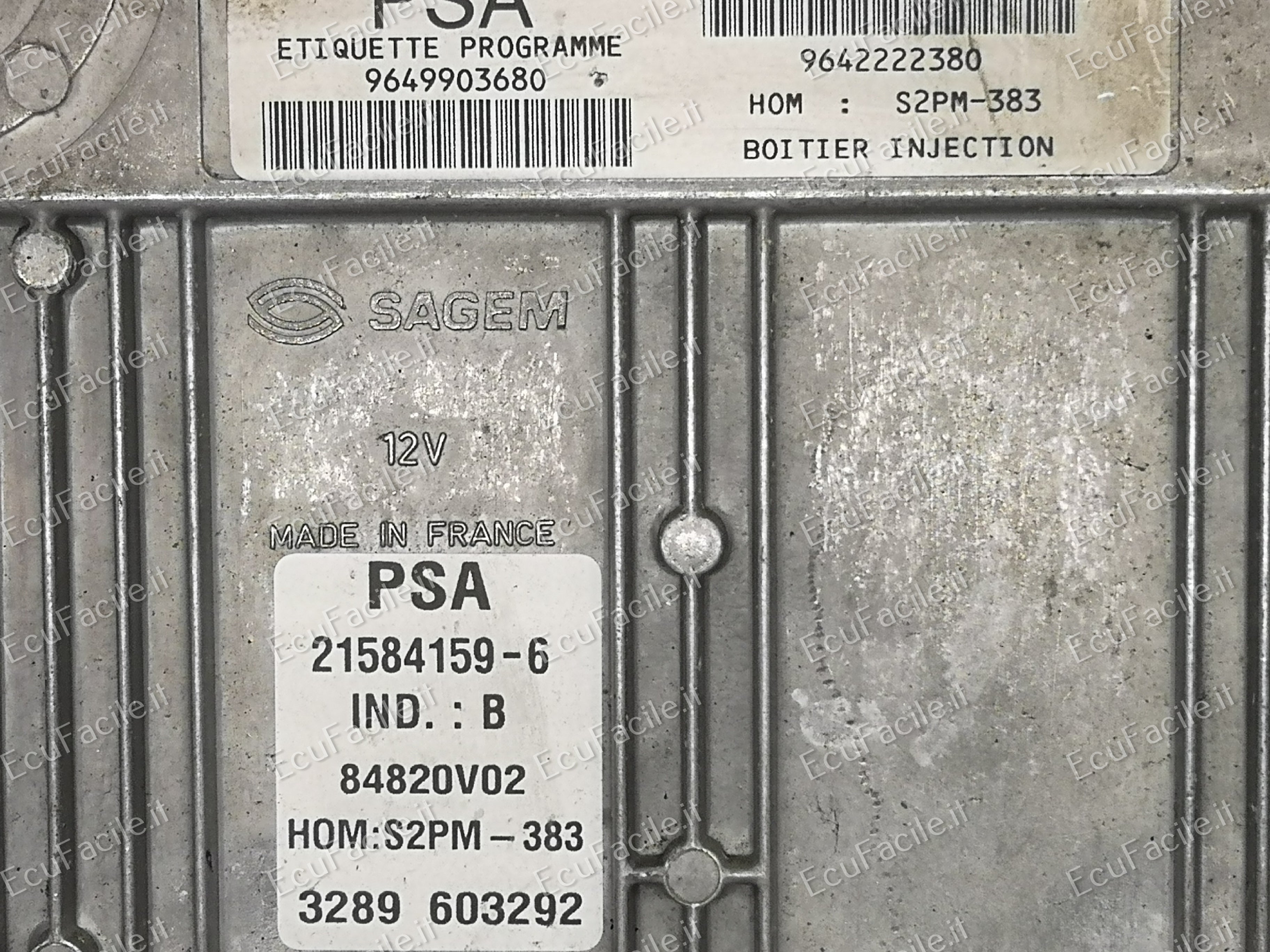ECU CITROEN C3 9649903680 9642222380 21584159-6 S2PM-383