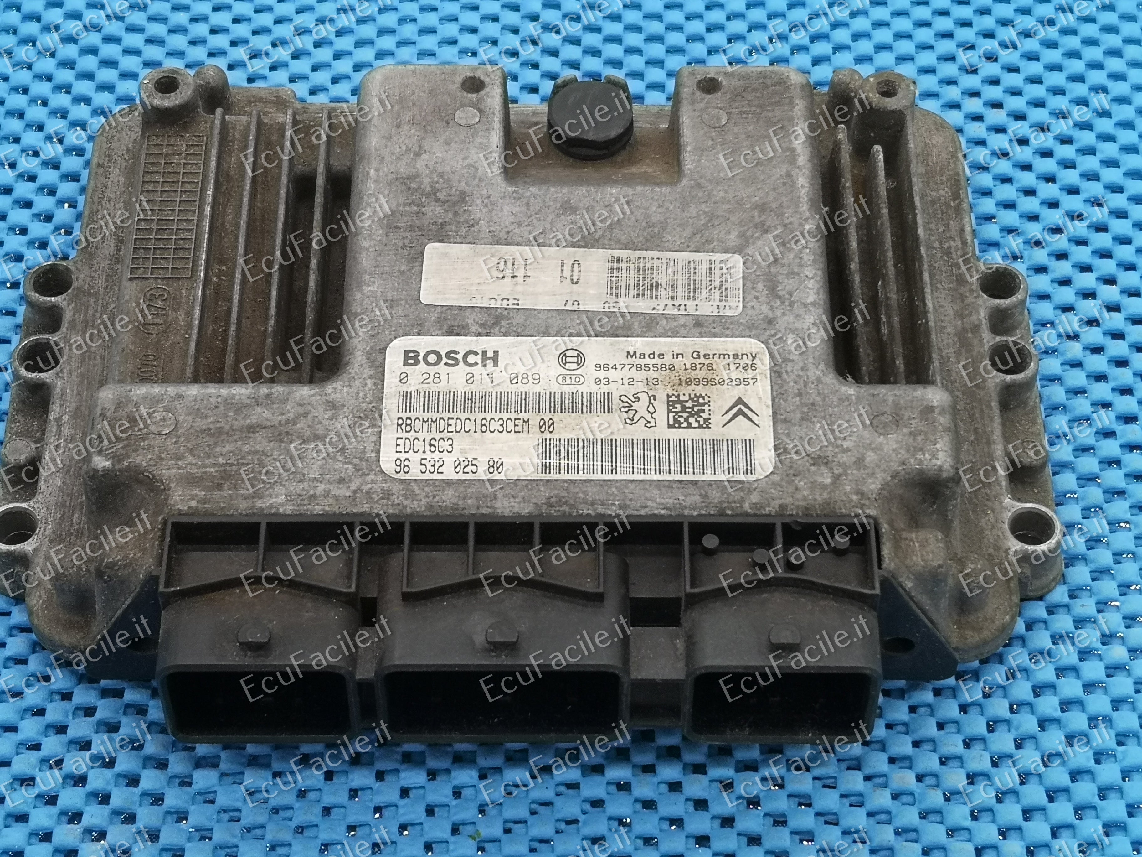 ECU PEUGEOT 206 1.4 TDI BOSCH 0281011089 9653202580 EDC16C3