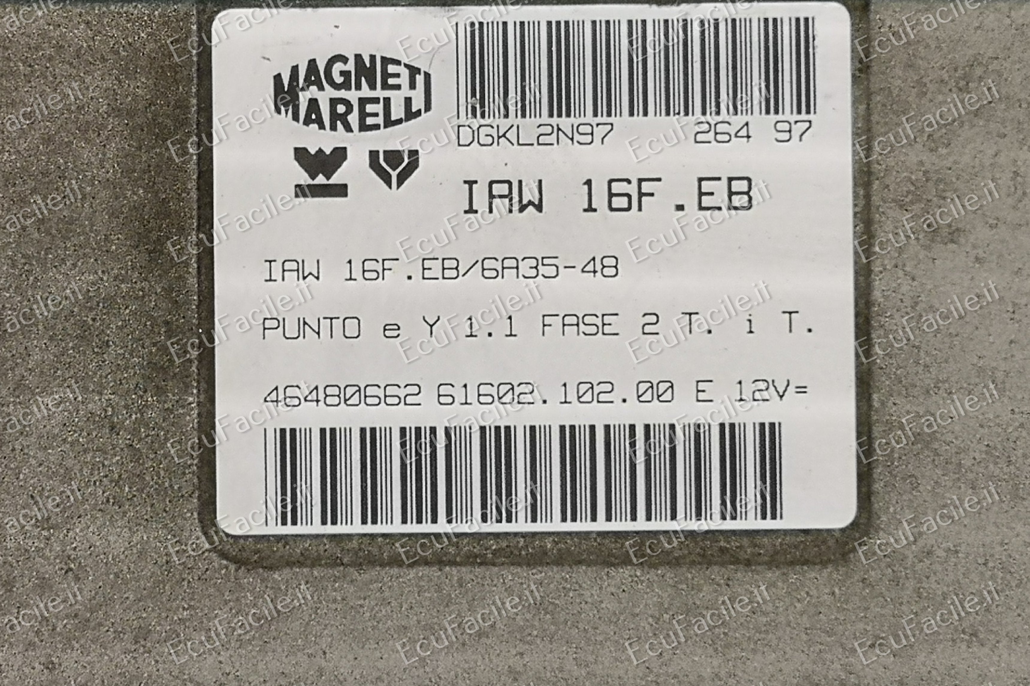 ECU Fiat Magneti Marelli IAW 16F.EB IAW 16F.EB 46467018 Vergine
