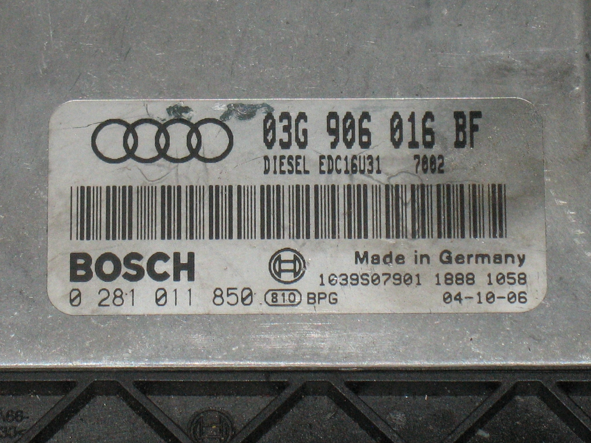 ECU AUDI A6 2.0 TDI BOSCH 0281011850 03G906016BF EDC16U31