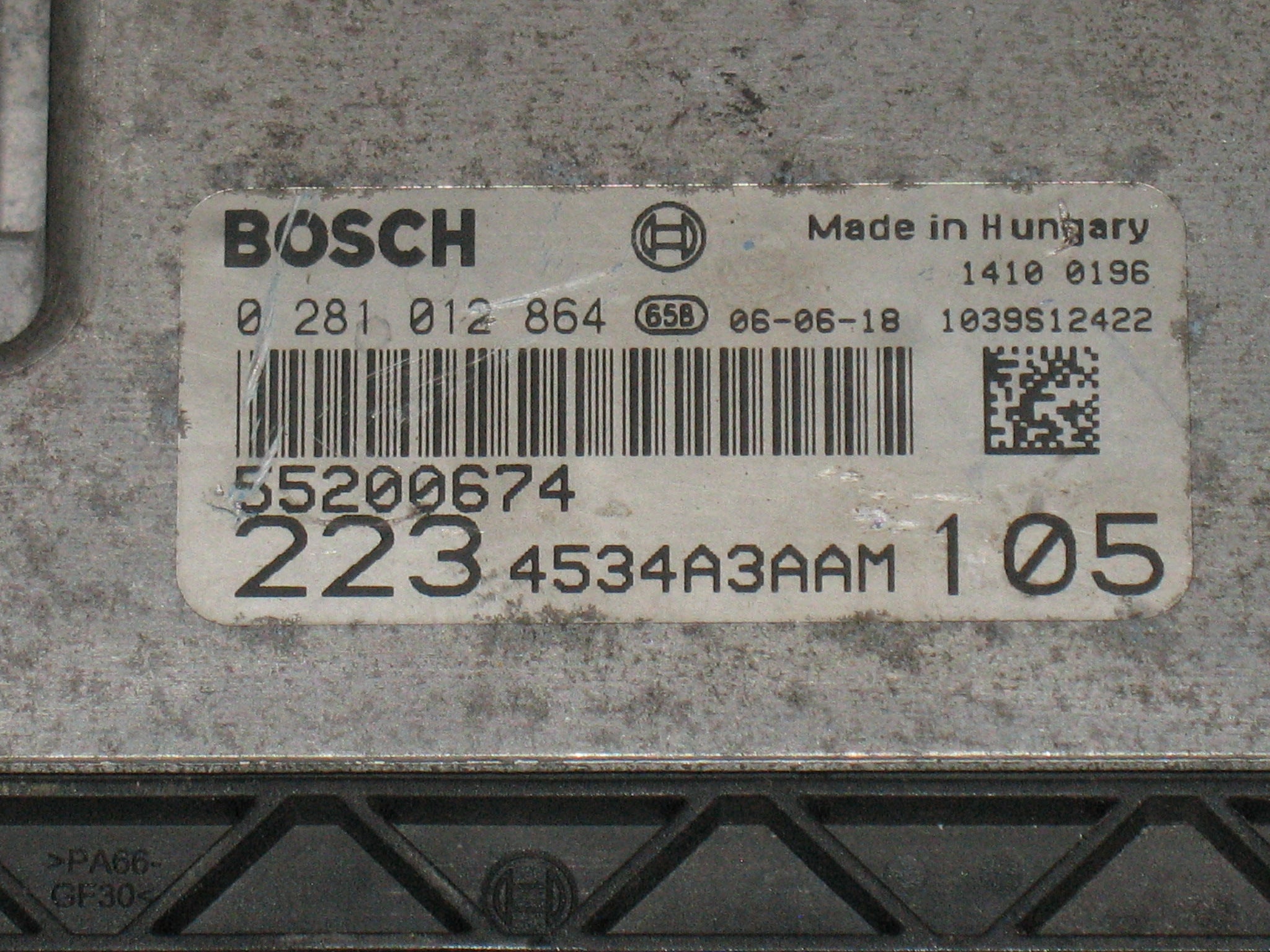 ECU FIAT DOBLO 1.9 JTD BOSCH 0281012864 55200674 4534A3AAM