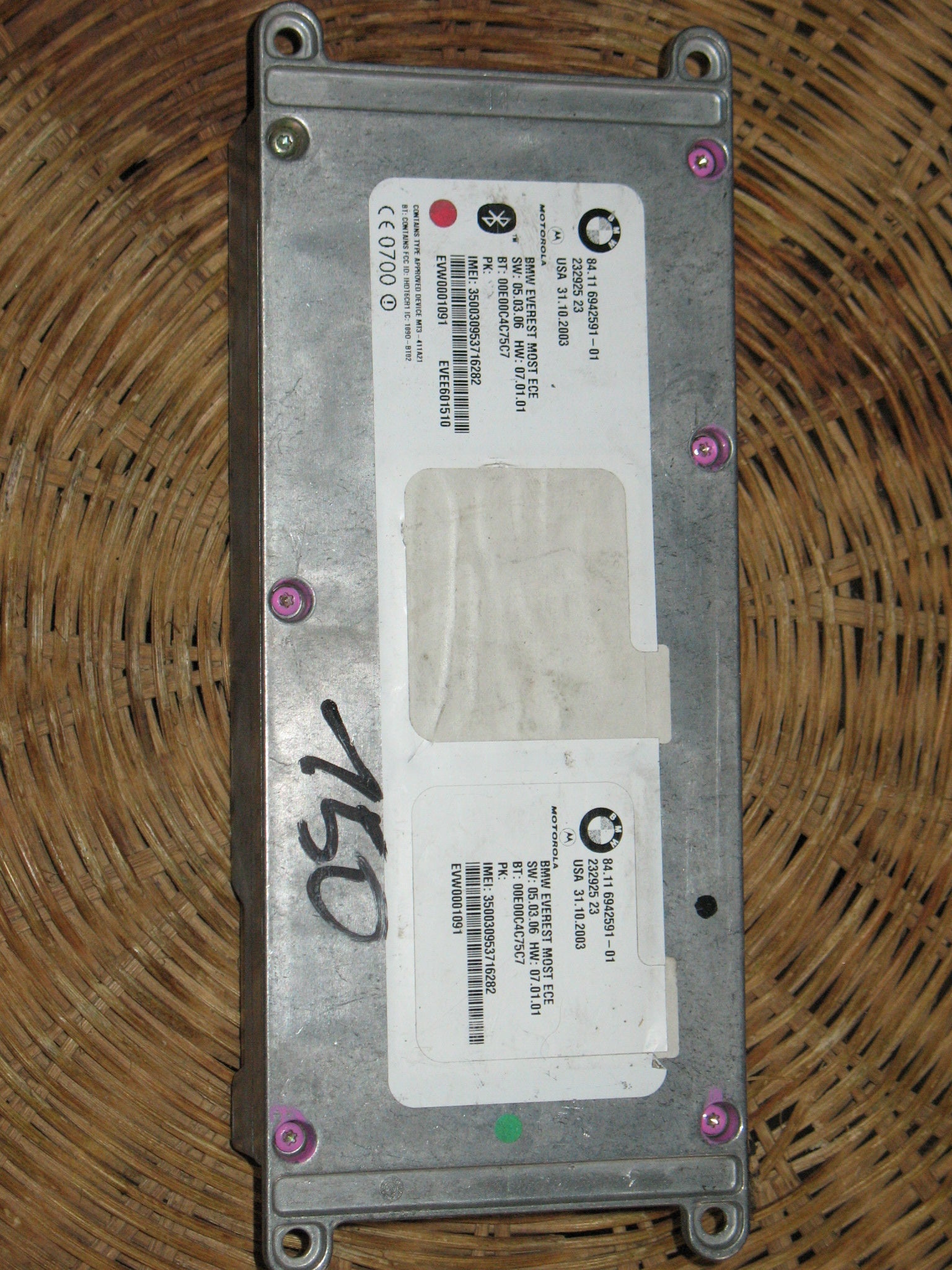 23292523 CENTRALINA BLUETOOTH BMW Serie 7 E65/E66/E67/E68 3000 Diesel 84.11 6945154-01