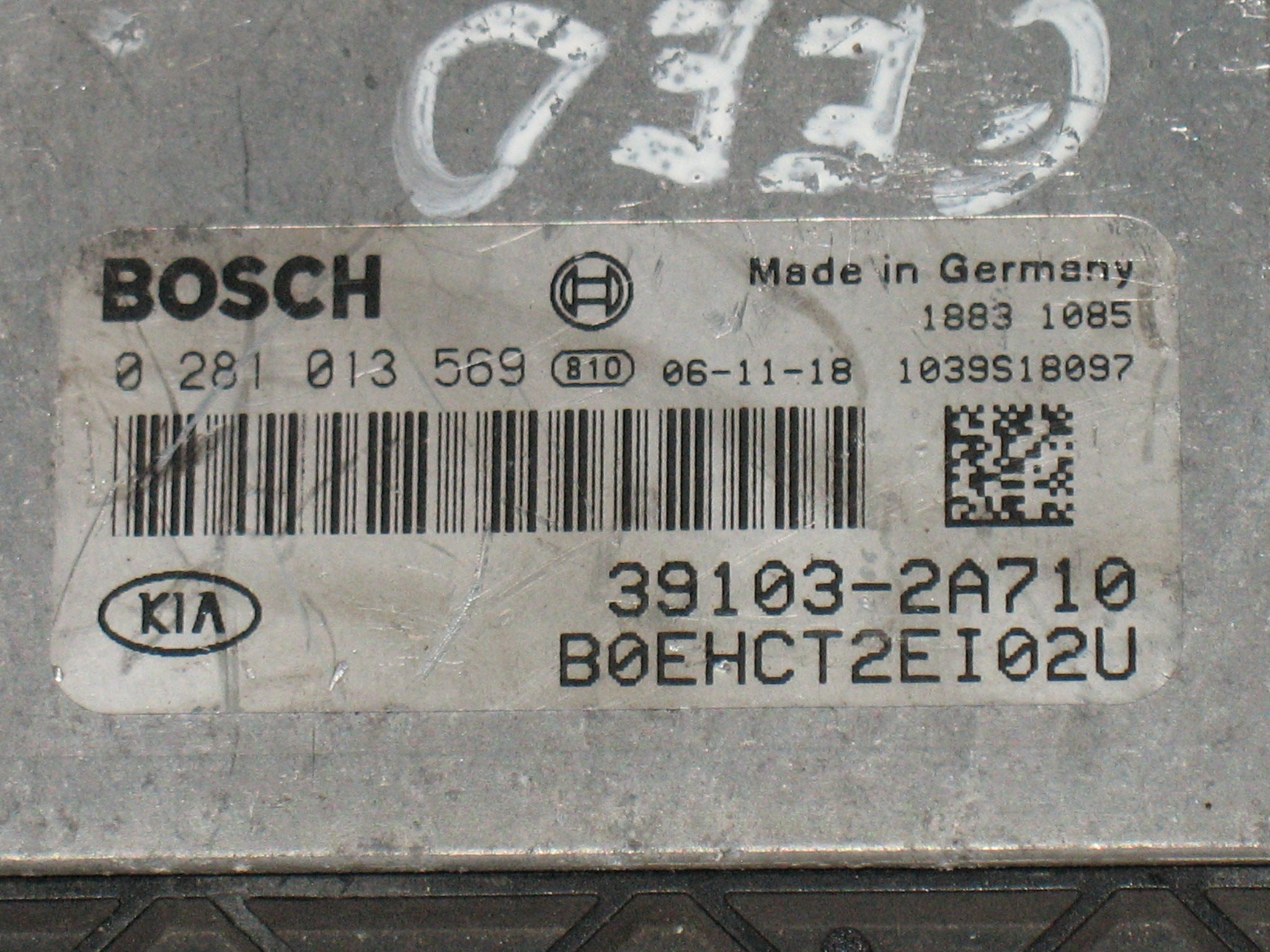 CENTRALINA MOTORE KIA CEED 0281013569 39103-2A710  EDC16C39-5.41