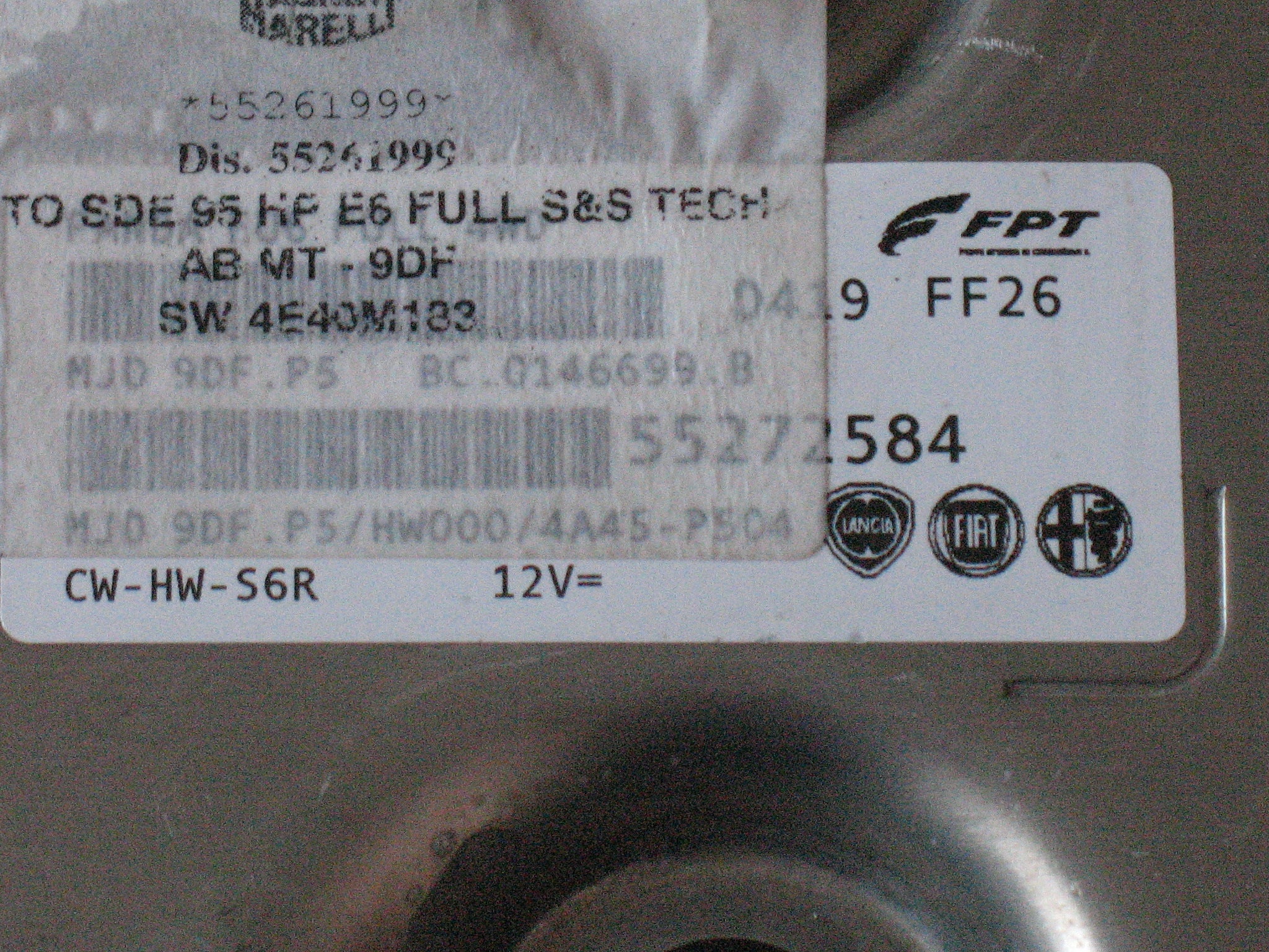 ECU ALFA ROMEO MITO MY 2013 MJD 9DF.P5 55272584 1.3 SDE 95CV