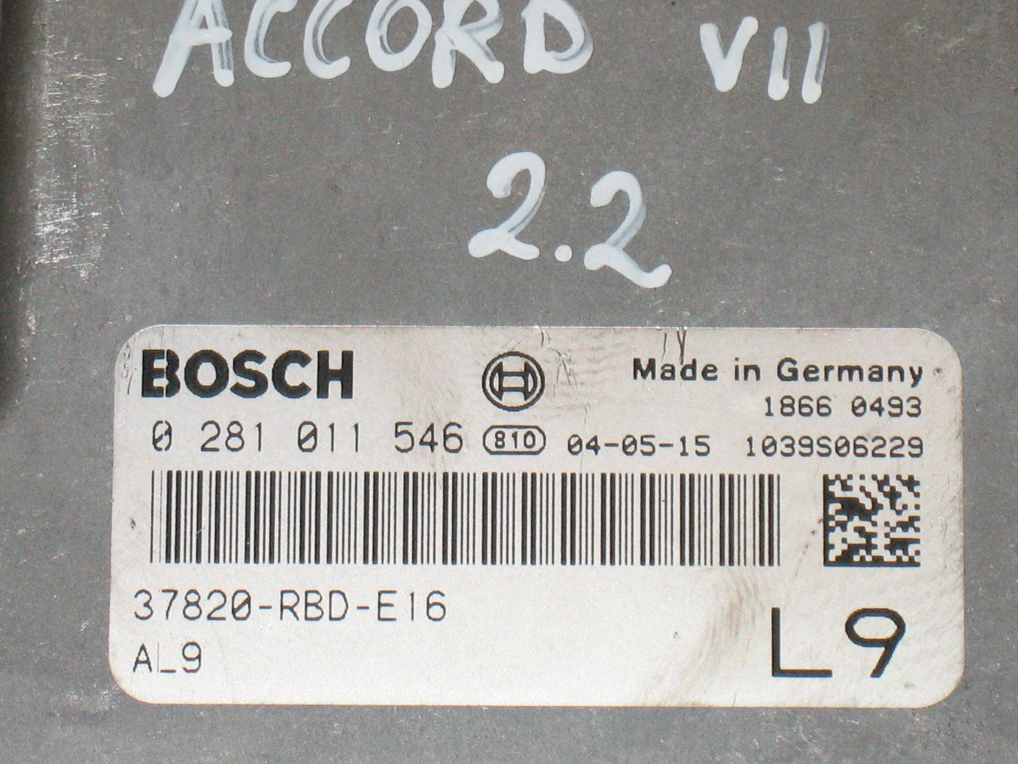 Honda Accord AL9 37820RBDE16 BOSCH 0281011546 EDC 16C7-5.1