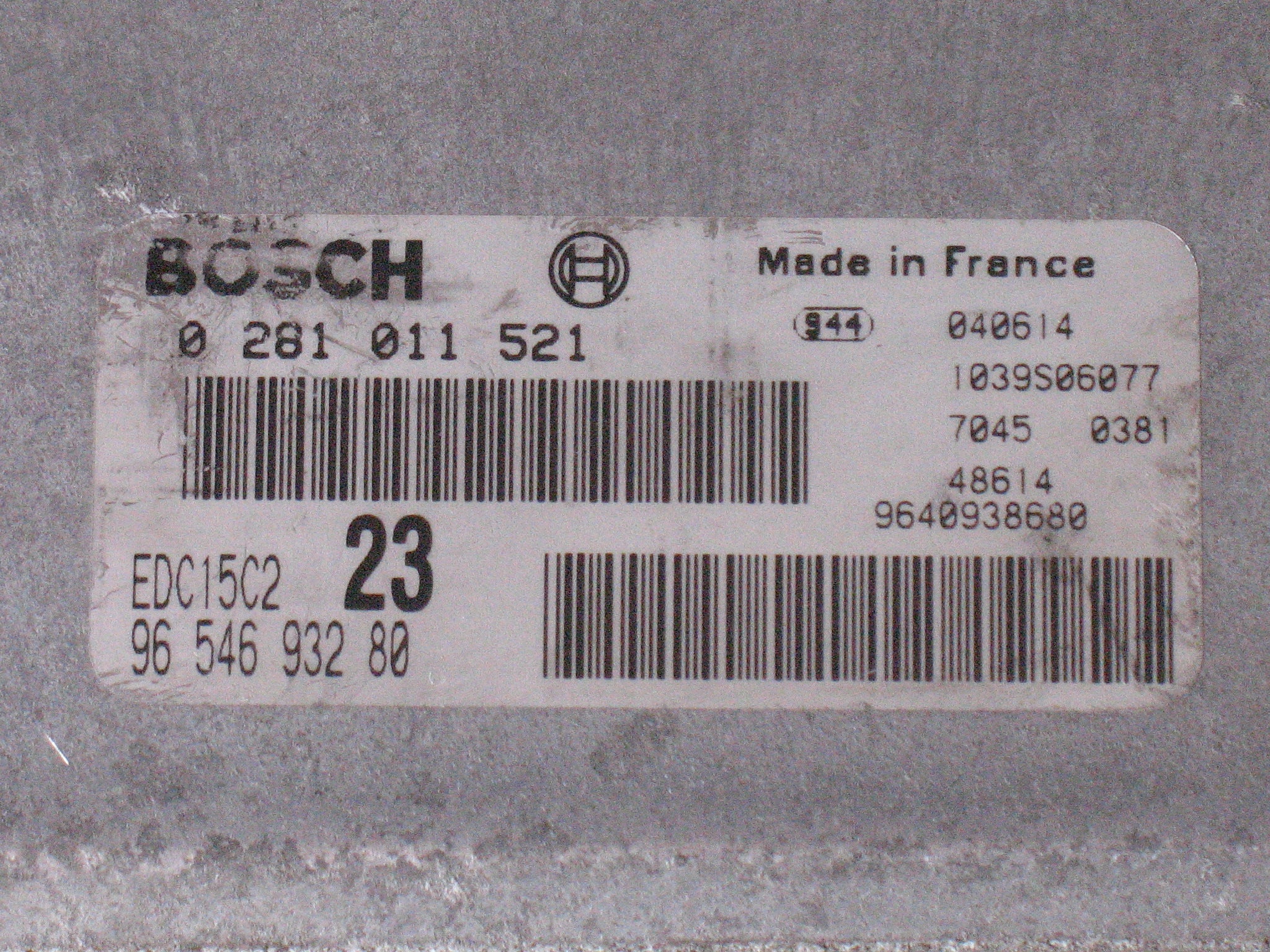 ECU Citroen Xsara Picasso 2.0 HDI BOSCH 0281011521, 9640938680