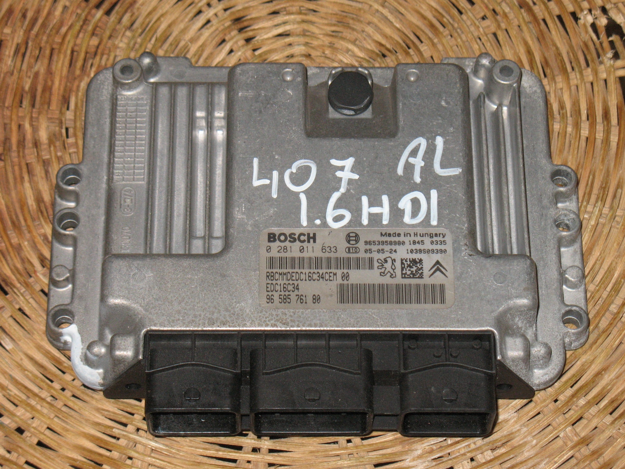 Ecu Citroen, Peugeot 407 1.6 16V, BOSCH 0281011633 9658274680 EDC 16C34-2.10