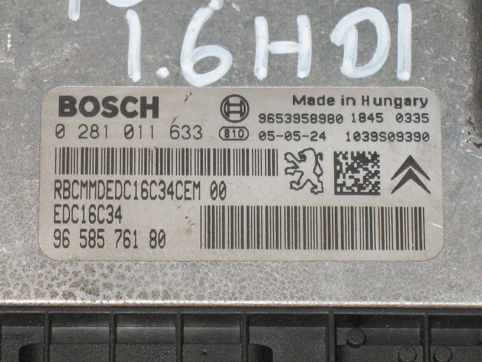 Ecu Citroen, Peugeot 407 1.6 16V, BOSCH 0281011633 9658274680 EDC 16C34-2.10