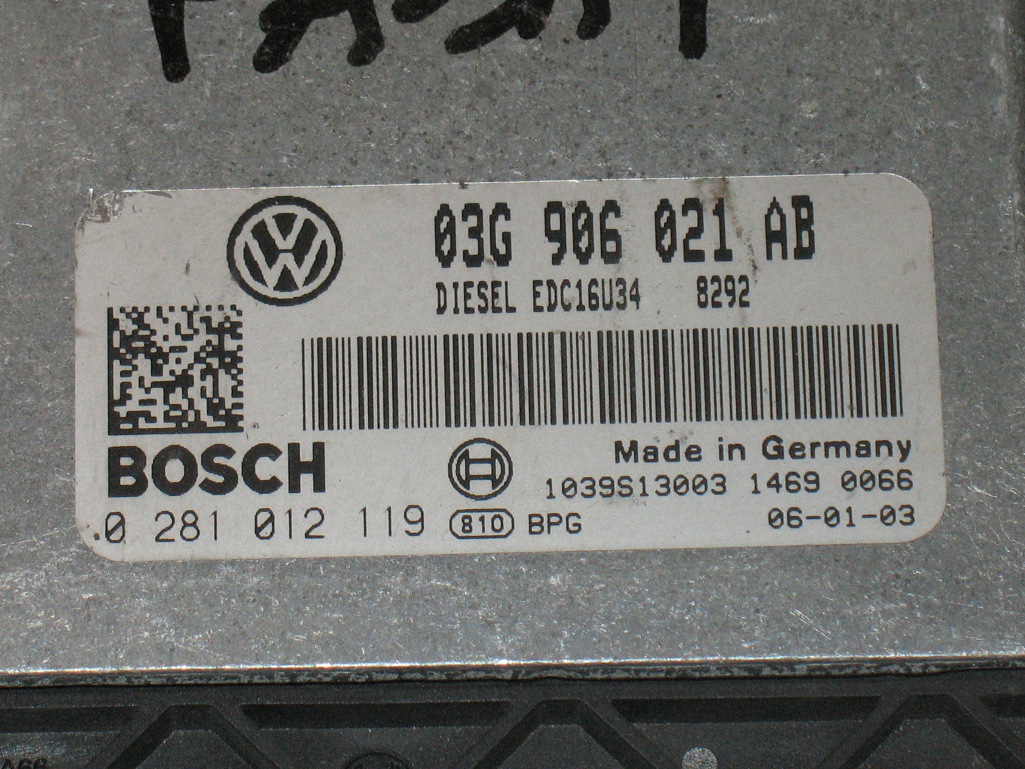 ECU VOLKSWAGEN PASSAT 2.0 TDI 0281012119 03G906021AB EDC16U34B