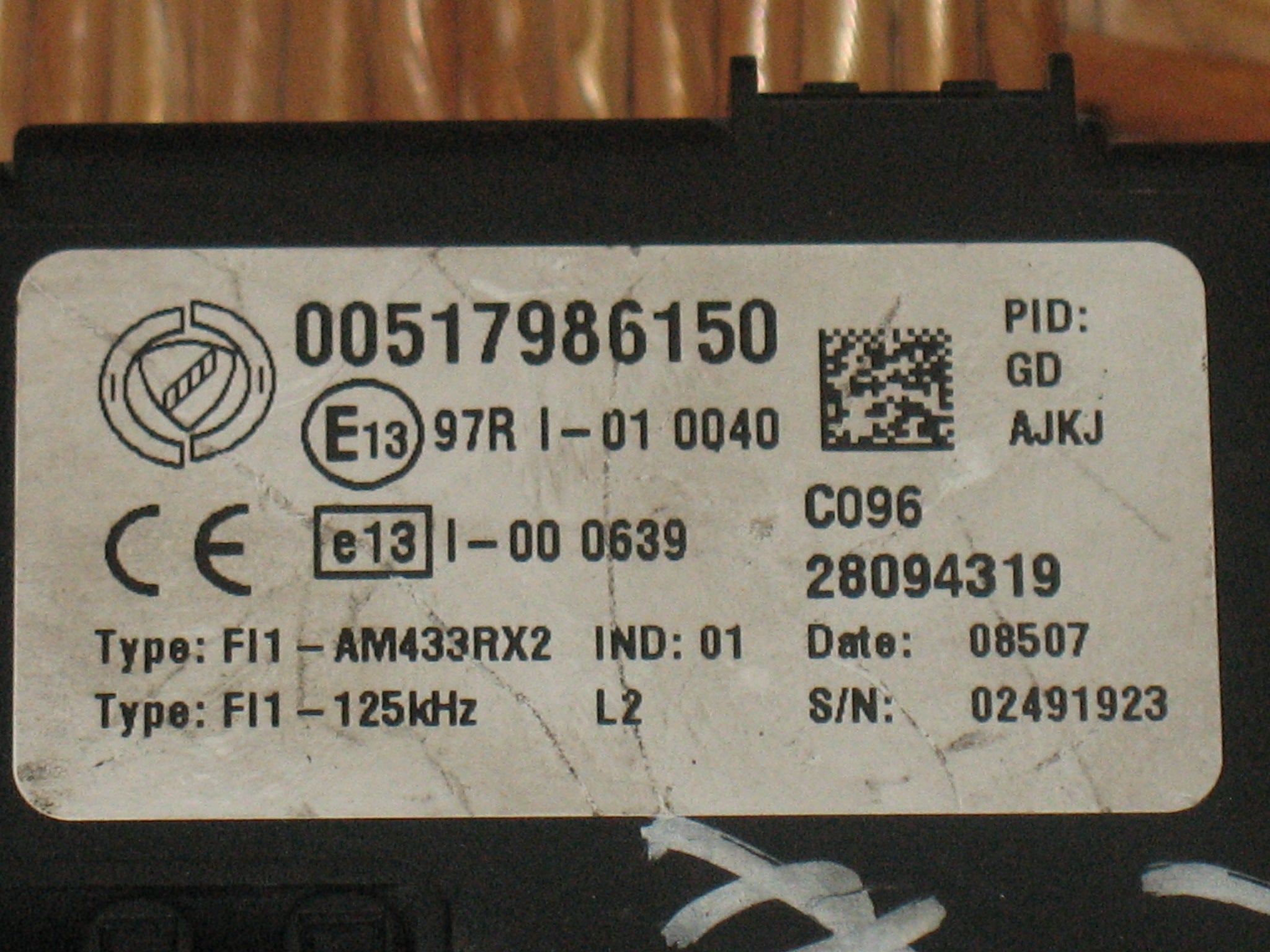 ECU BODY GRANDE PUNTO 00517986150 517986150 28122166