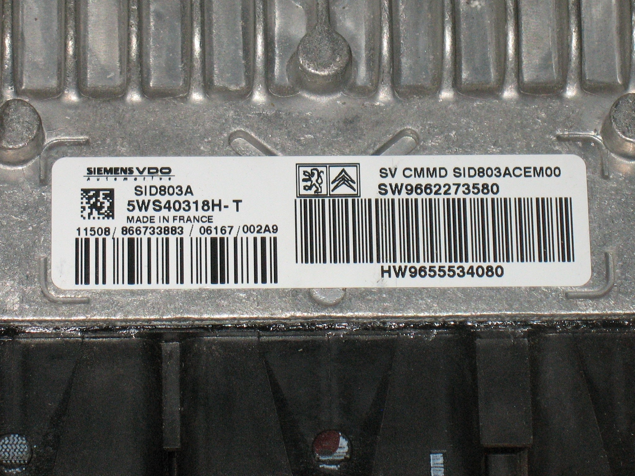 Siemens SID803A CITROEN C5 2.0 HDI 16V 5WS40318H-T 5WS40318HT SW9662273580 HW9655534080 SID803A