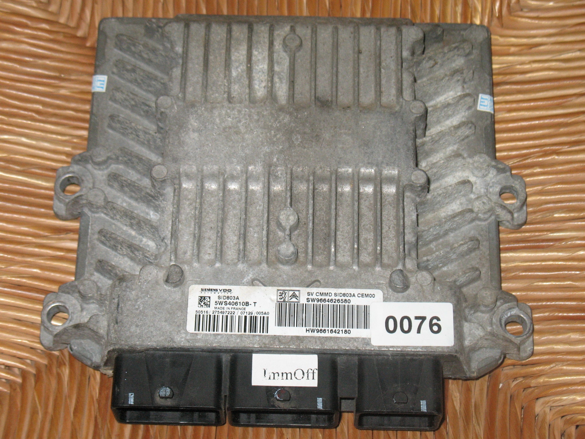 CITROEN PEUGEOT 2.0 HDI SIEMENS VDO 5WS40610B-T 5WS40610BT SW9664626580 HW9661642180