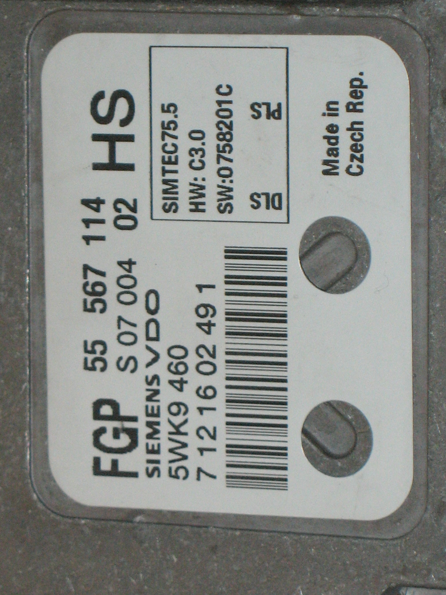 ECU 5WK9460 55567114 ASTRA H ZAFIRA 2008 8030609111 5WK9