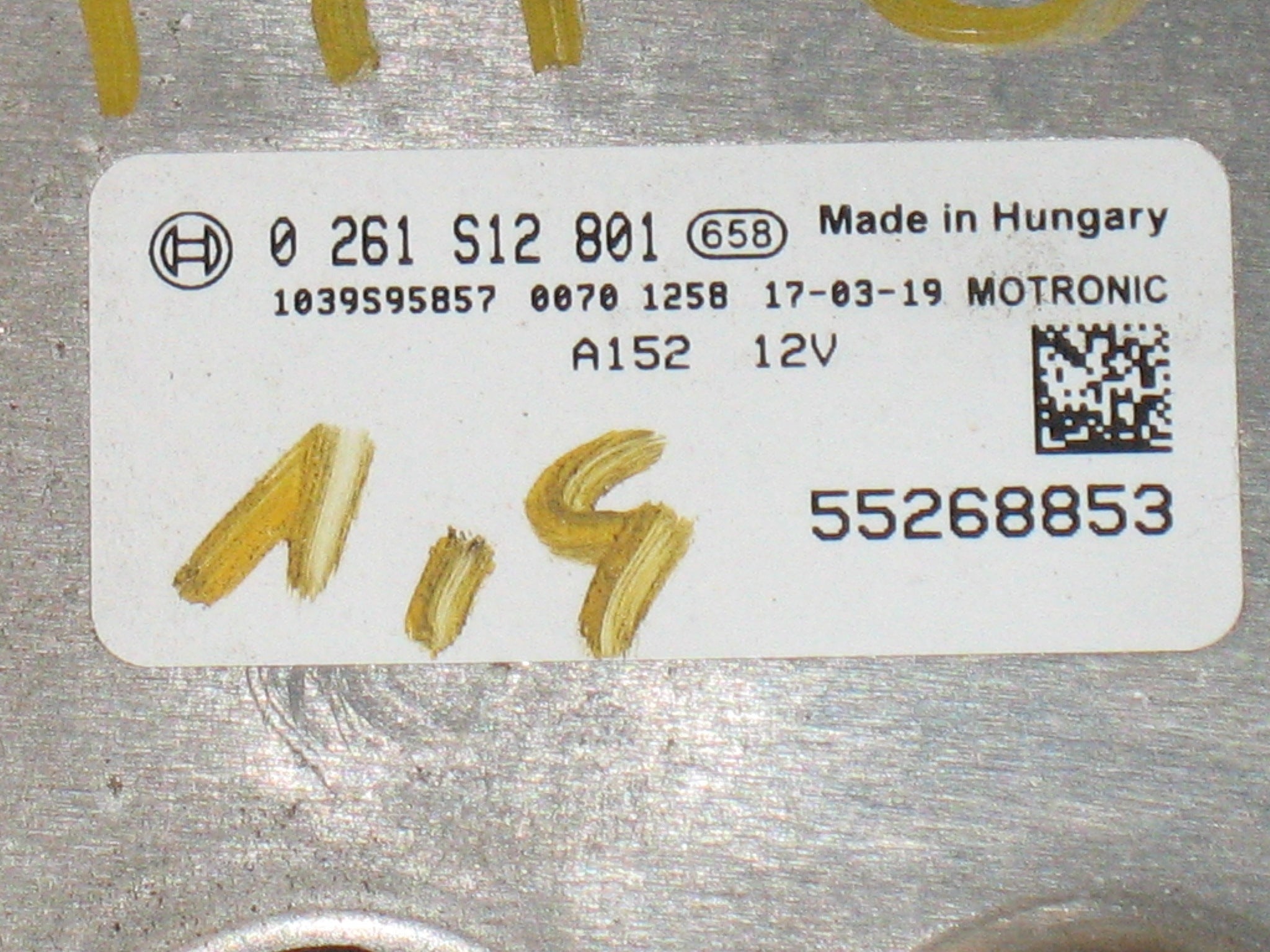 FIAT TIPO II SERIE 1.4 0261S12801  55268853 ME17.3.0 Modello Aspirato 10SW038415