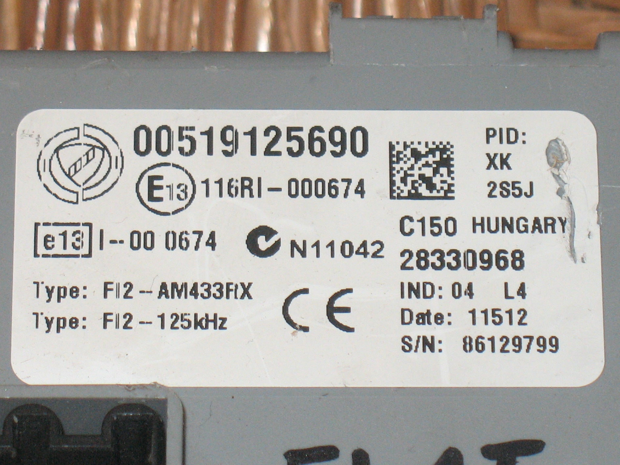 BODY Fiat 500 51847332 00519125690 519125690 51800628 DELPHI 28330968