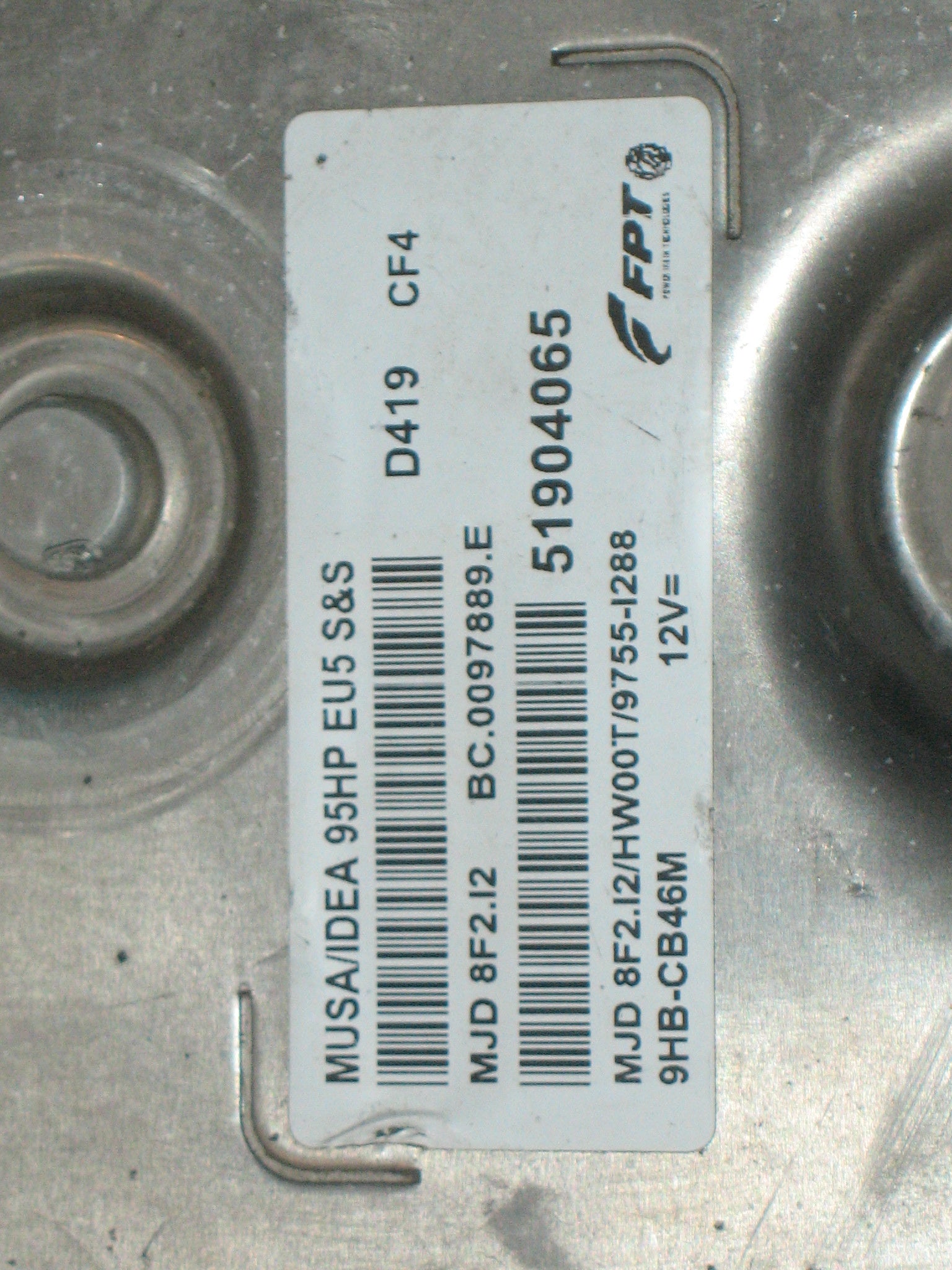 ECU LANCIA MUSA IDEA 1.3 95HP 51880755 MJD 8F2.I2 HW00T 51904065