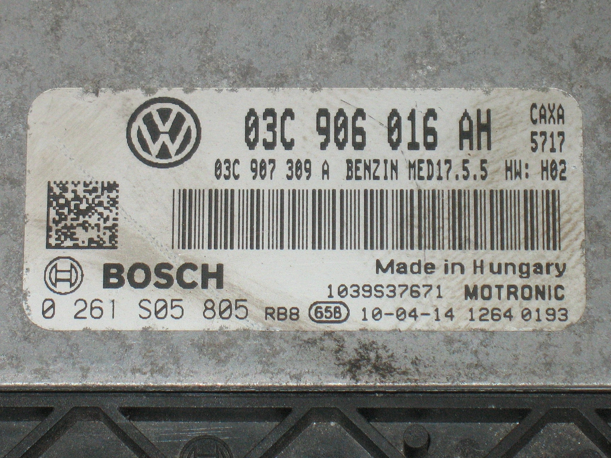 ECU VW VOLKSWAGEN GOLF 1.4 TSI BOSCH 0261S05805 03C906016AH 03C907309A MED17.5.5