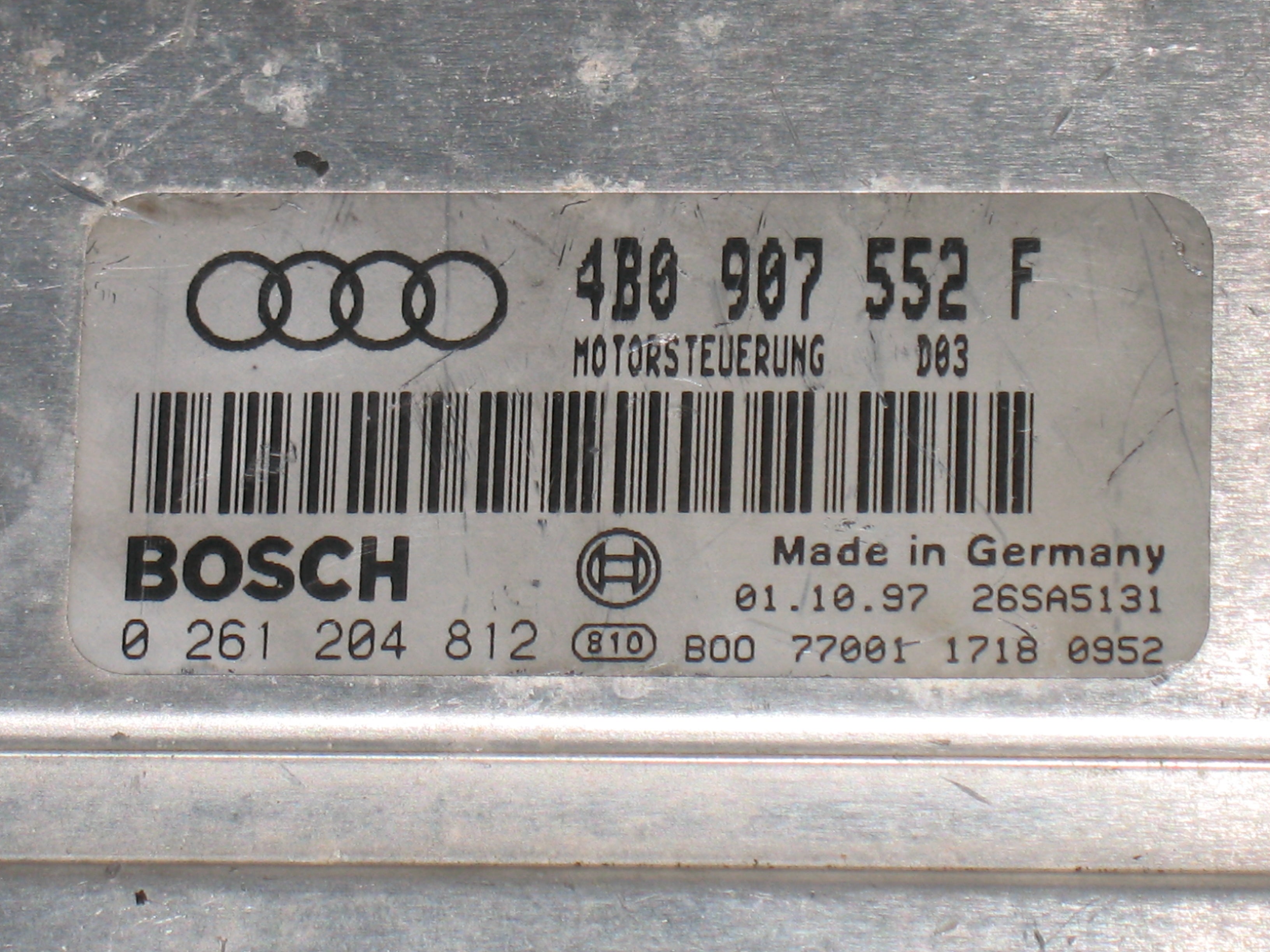 AUDI A6 / S6 ECU 0261204812 4B0907552F A6 Avant 4B 2.4 121KW ALF M3.8.X