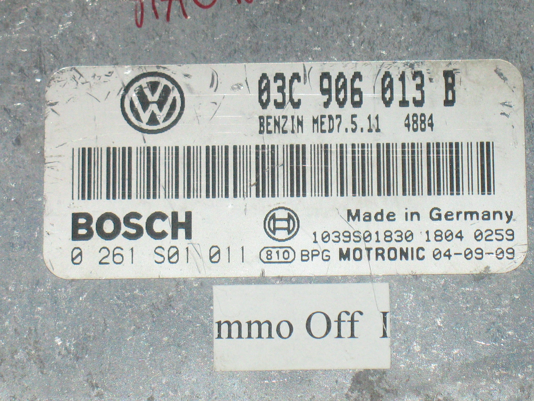 ECU VW POLO 1.4 FSI BOSCH 0261S01011 03C906013B MED7.5.11