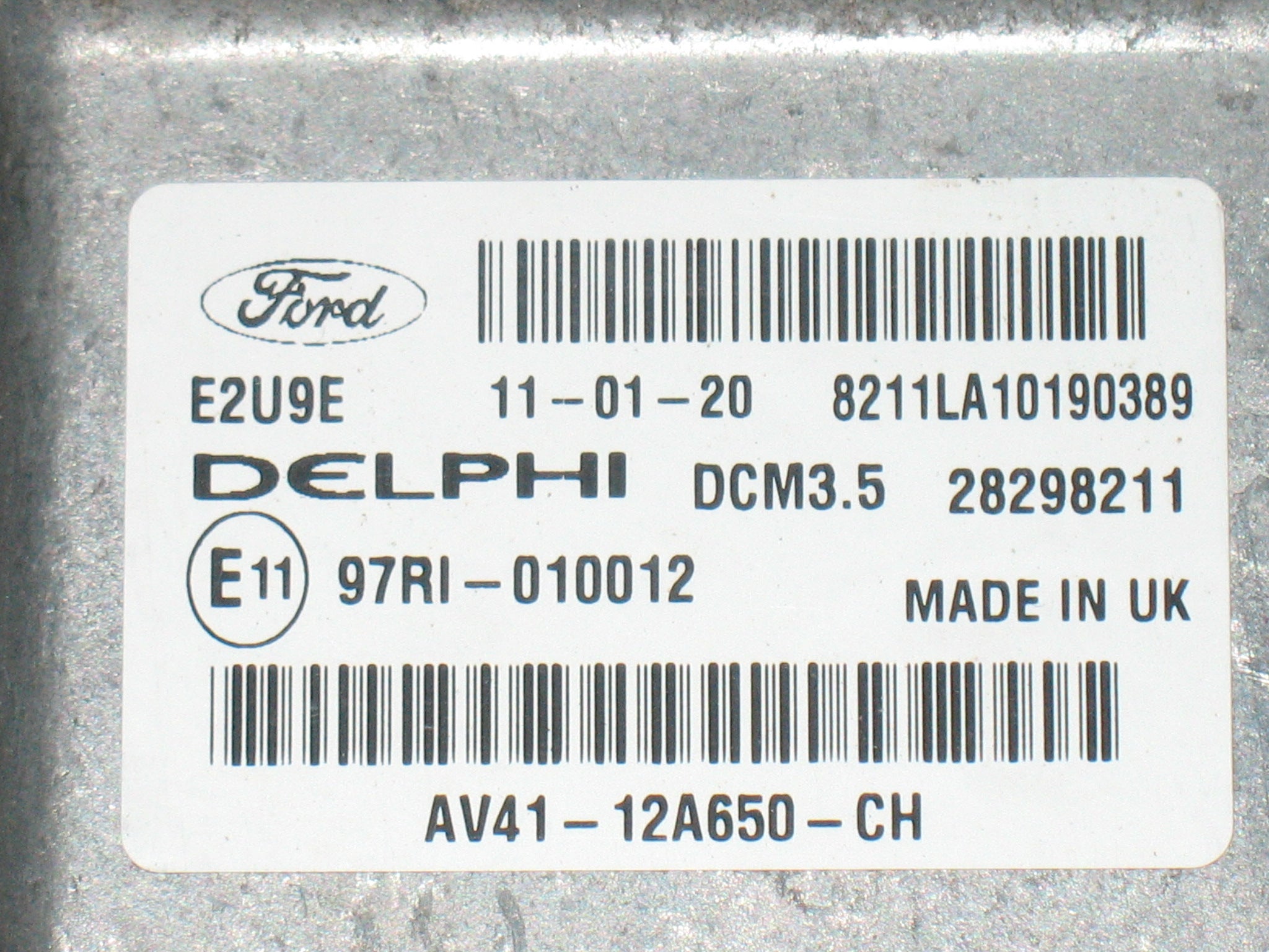 Ford KUGA 2.0 TDCi ECU 28298211 AV41-12A650-CH AV4112A650CH  DCM3.5 DELPLHI