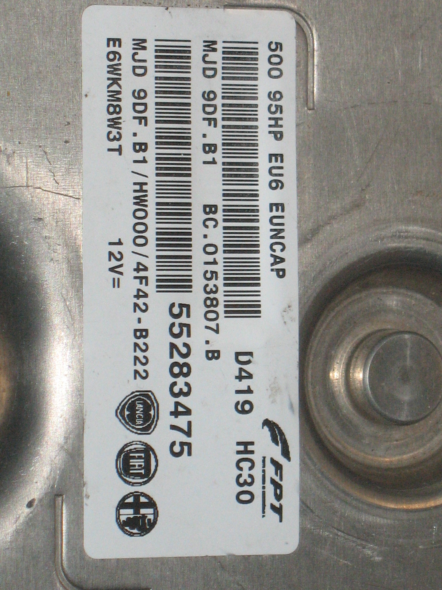 Centralina Motore FPT Fiat 500 1.3 MJET MJD9DF.B1 HW000 55283475 BC.0153807.B 95HP