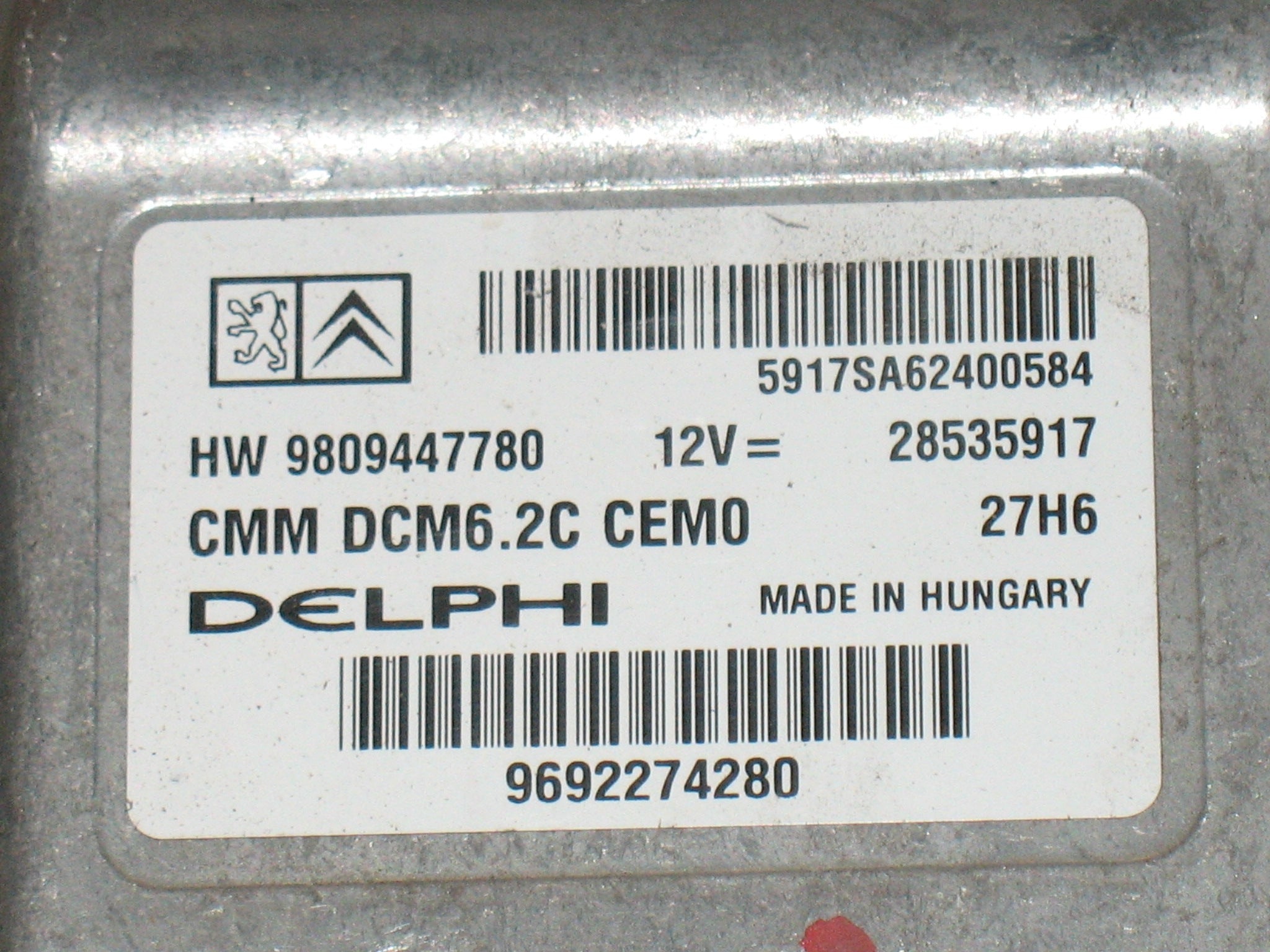 ECU PEUGEOT BOXER DELPHI 28535917 9809447780 9692274280 DCM6.2C