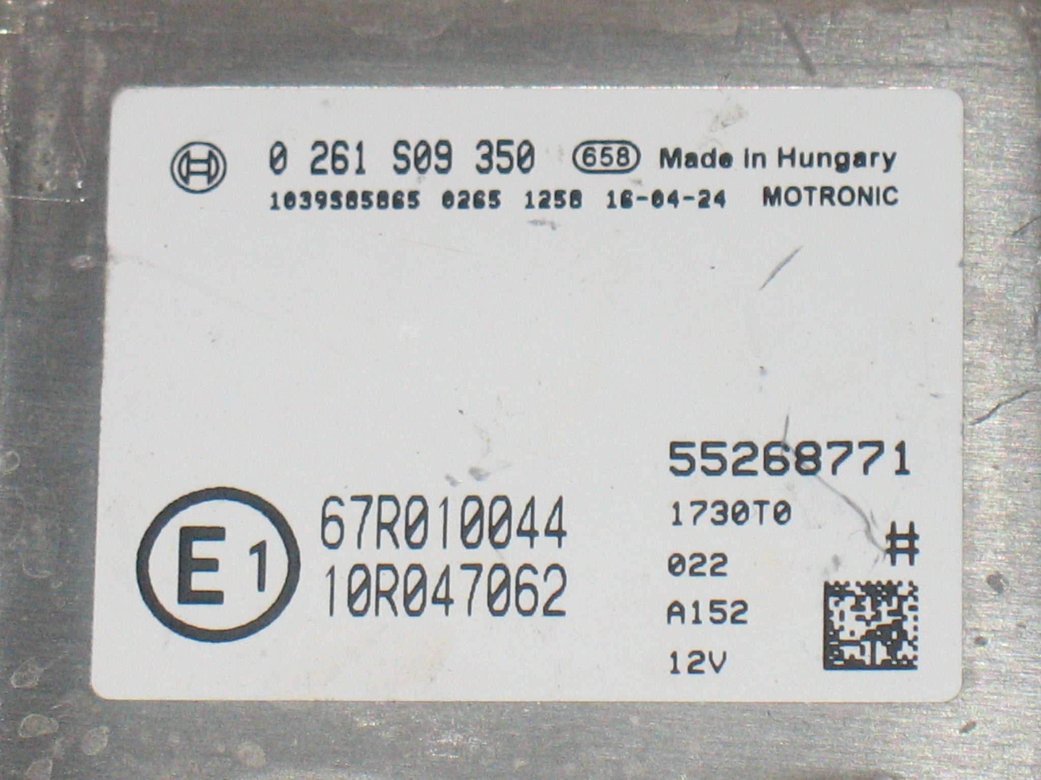 0261S09350 ME17 3 0 55260369 ALFA GIULIETTA 1.4 TURBO BENZINA