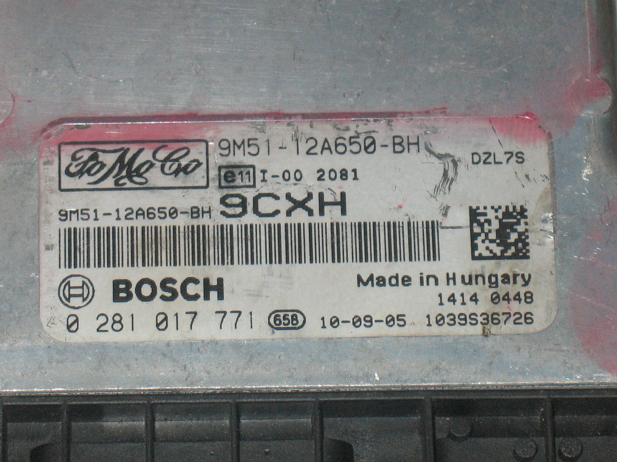 ECU FORD FOCUS 1.6 TDCI BOSCH 0281017771 9M51-12A650-BH EDC 16C34-5.95