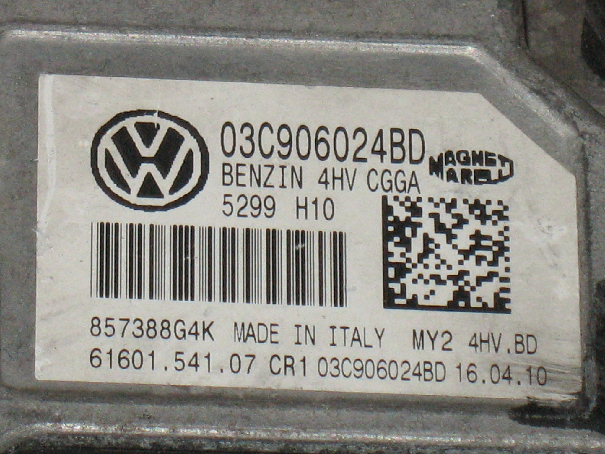 VOLKSWAGEN GOLF 6 ECU MAGNETI MARELLI IAW 4HV 03C906024BD 8326 MM Boot4HV r04 XX60 N/A