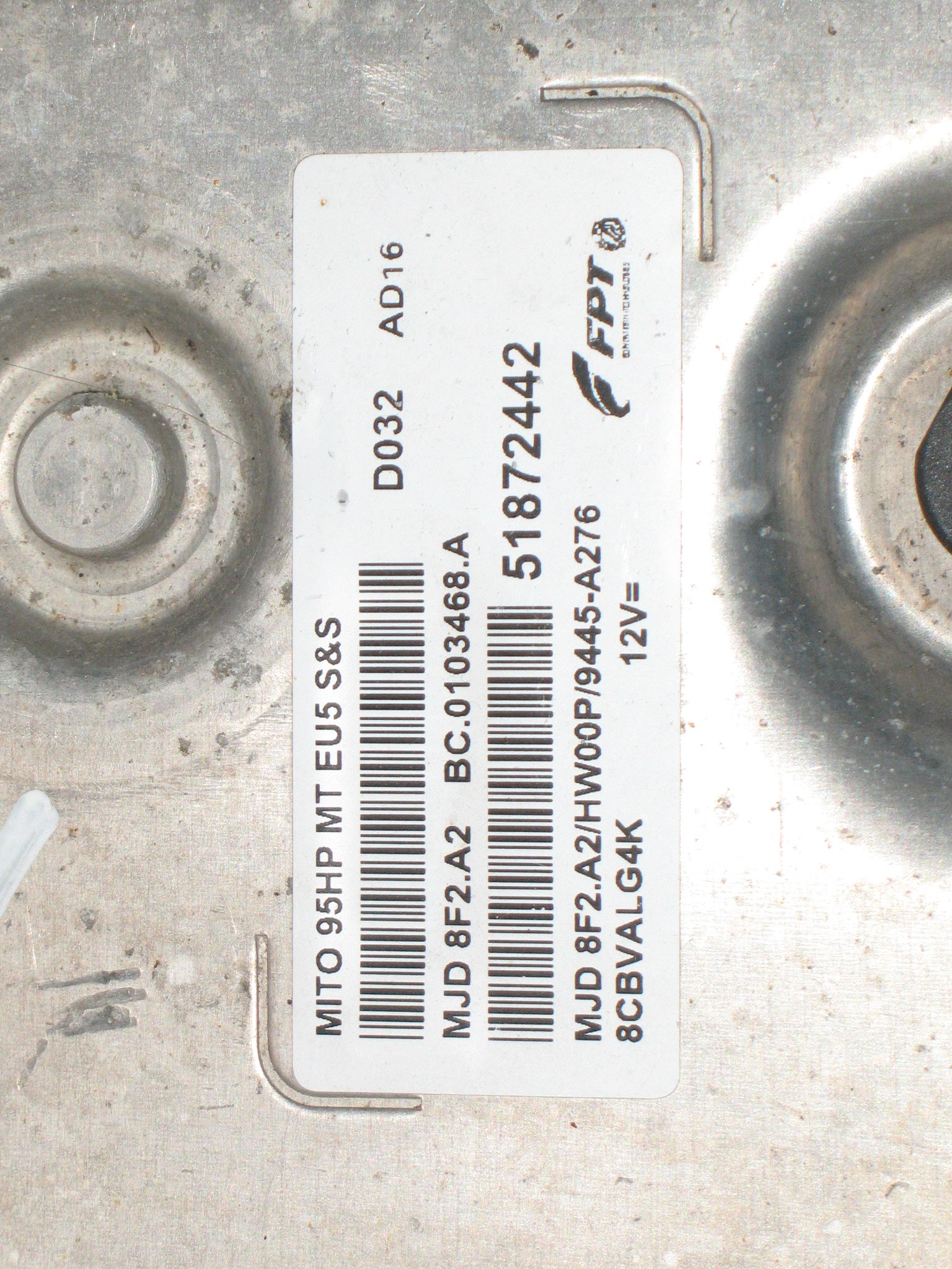 51872442 MJD8F2A2 CENTRALINA INIEZIONE ALFA ROMEO MITO 2010 1.3TD