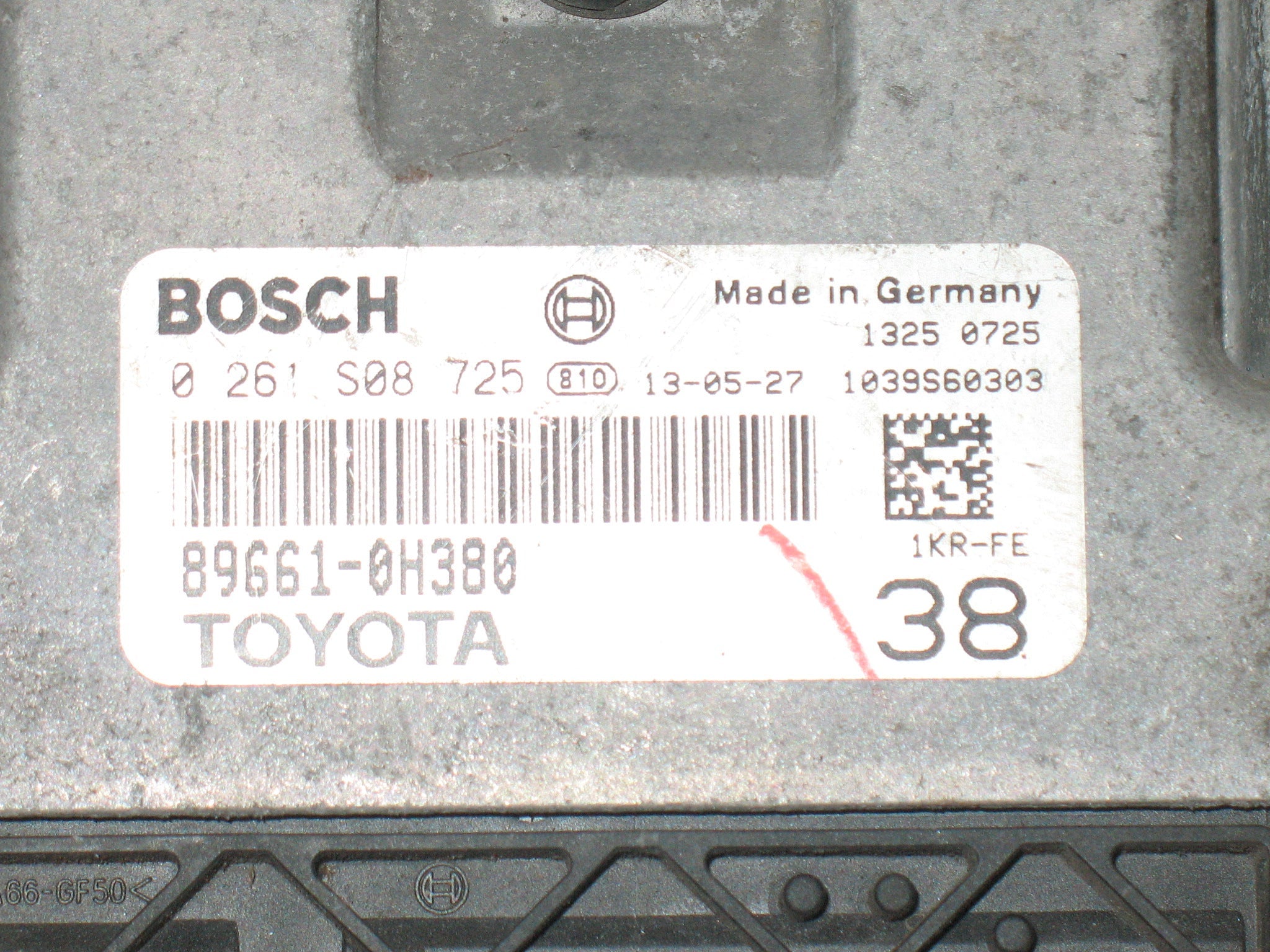 ECU Bosch 1.0i 1KR 0261S08725 89661-0H380 Centralina motore ME7.9.52  BOSCH PEUGEOT 107 CITROEN C1