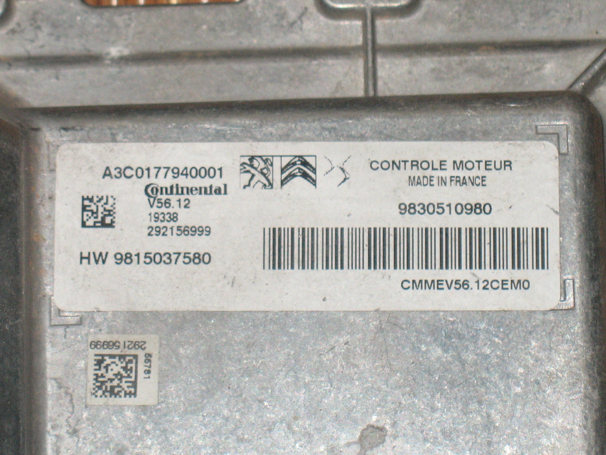 OPEL CORSA F 1.2 (68) 9830510980  A3C0177940001 98150307580 V56.12