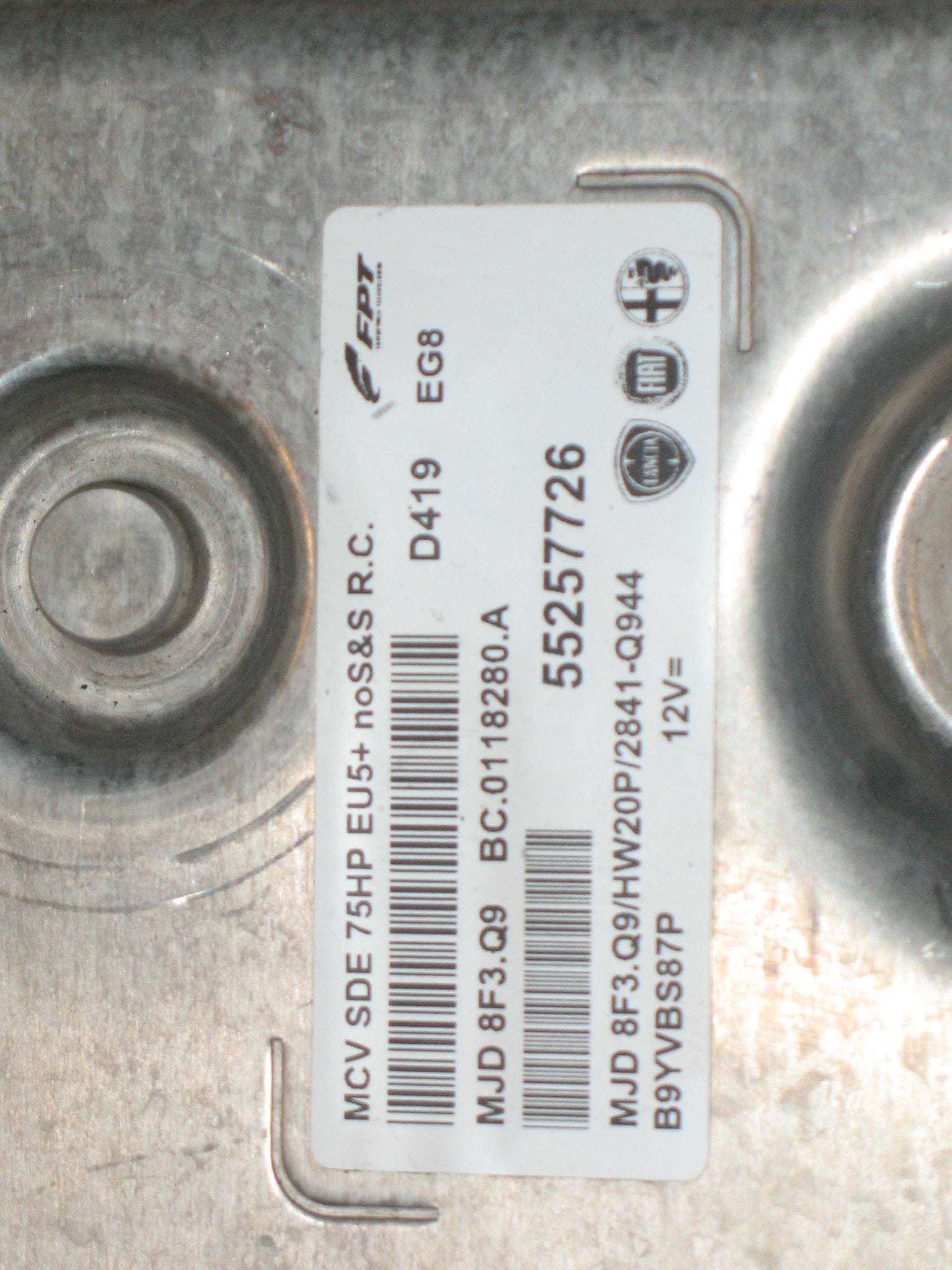 ECU FIAT FIORINO 1.3 55257726 75HP MJD 8F3.Q9 HW20P