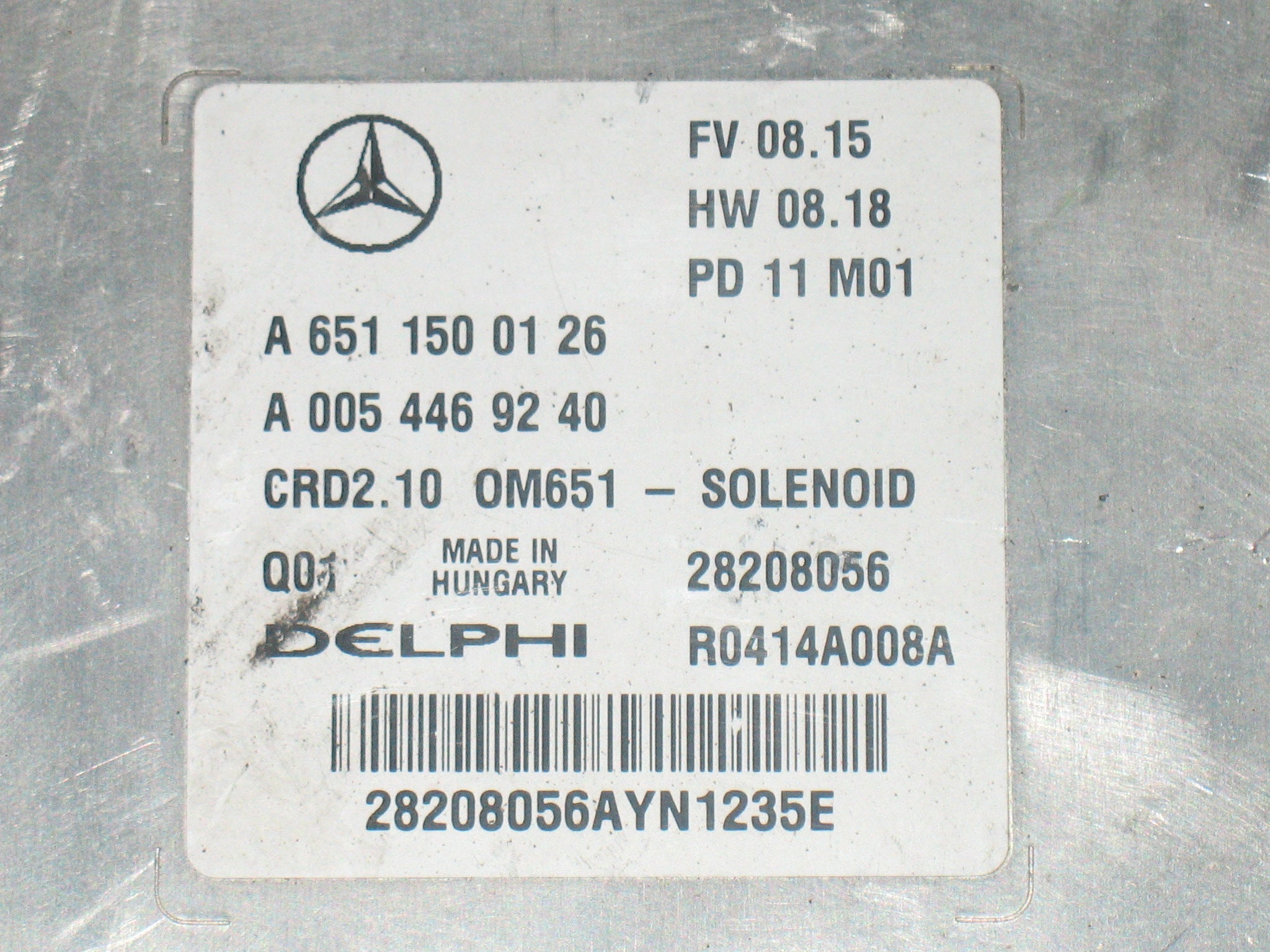 CENTRALINA MERCEDES W204 DELPHI R0414A008A 28208056 A6511500126 A0054469240 CRD2.10