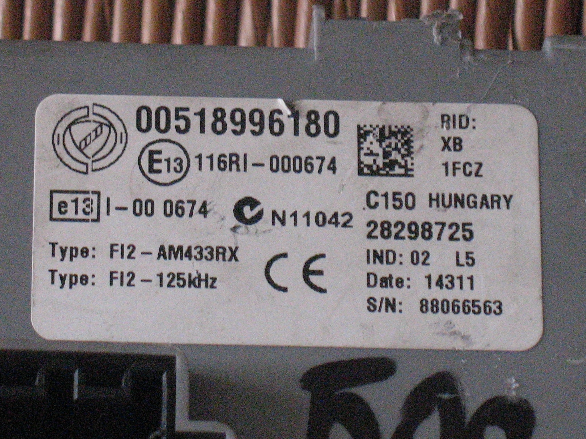 00518996180 CENTRALINA BODY COMPUTER FIAT 500 518996180