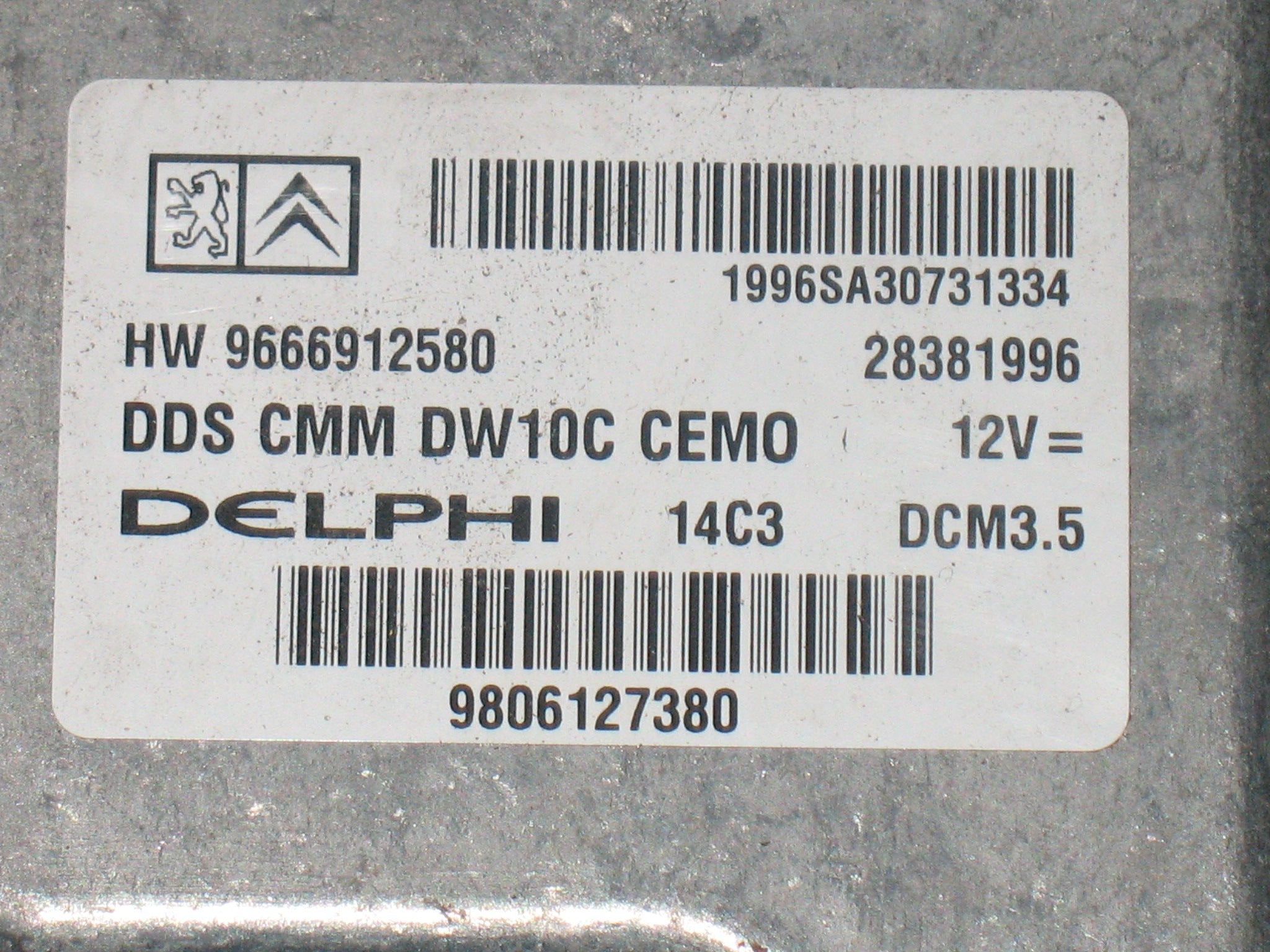 CENTRALINA MOTORE CITROEN PEUGEOT DCM3.5 28381996 9806127380 9666912580