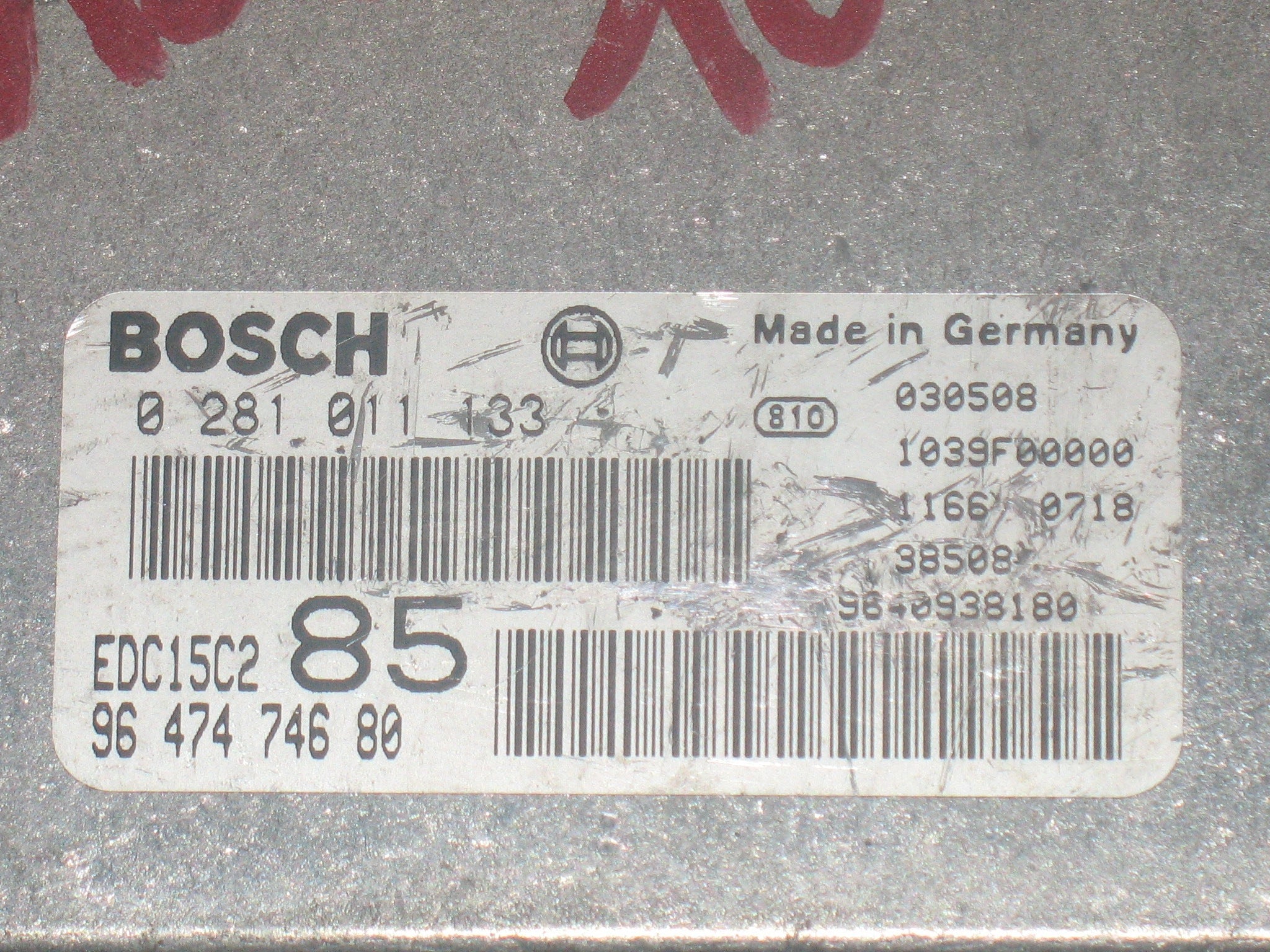 ECU lancia phedra 02-08 2.2 jtd peugeot 807 03 0281011133 EDC 15C2-10.1