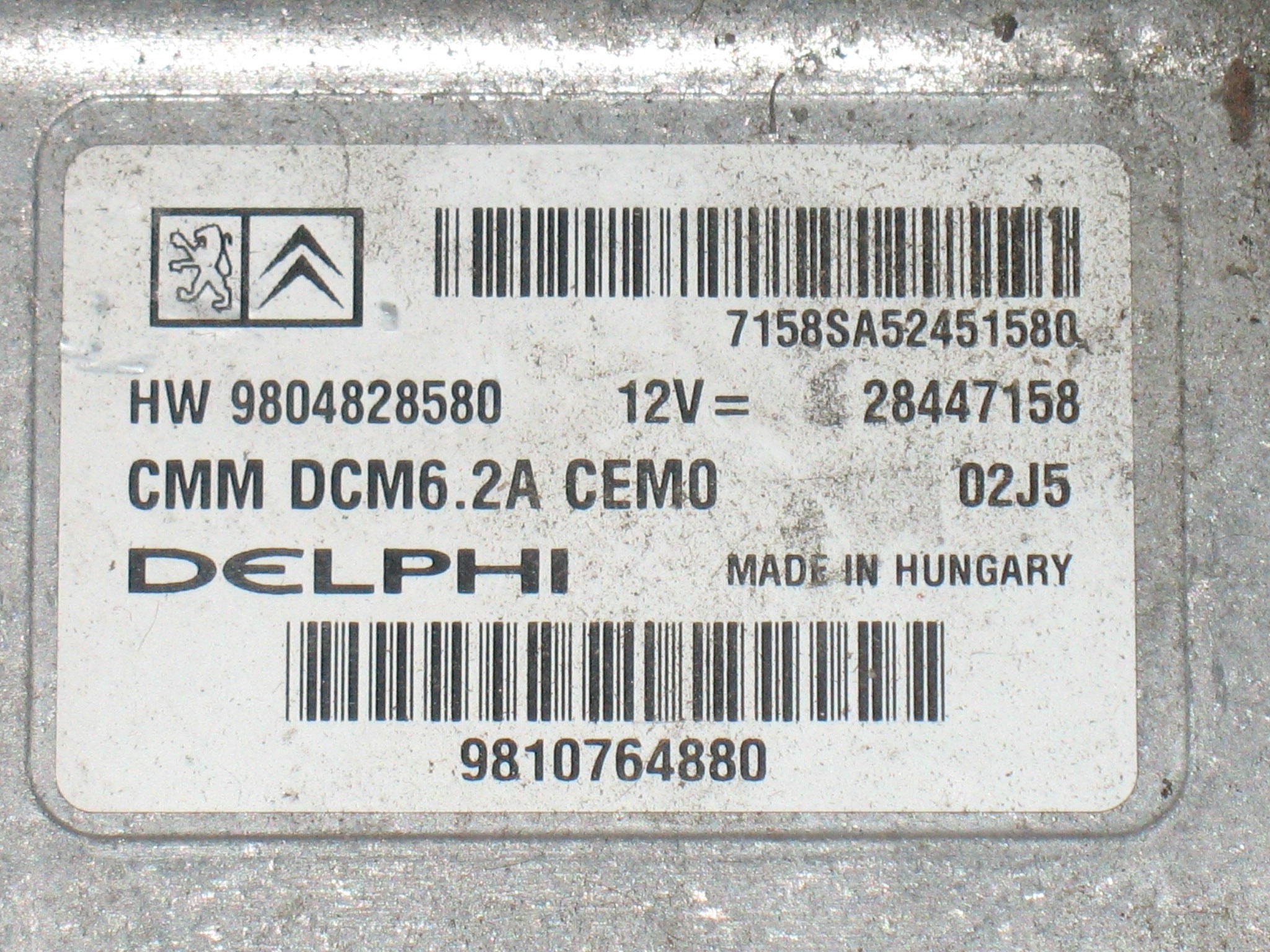 ECU centralina C4 2.0HDI 9804828580 9810764880 28447158 DELPHI
