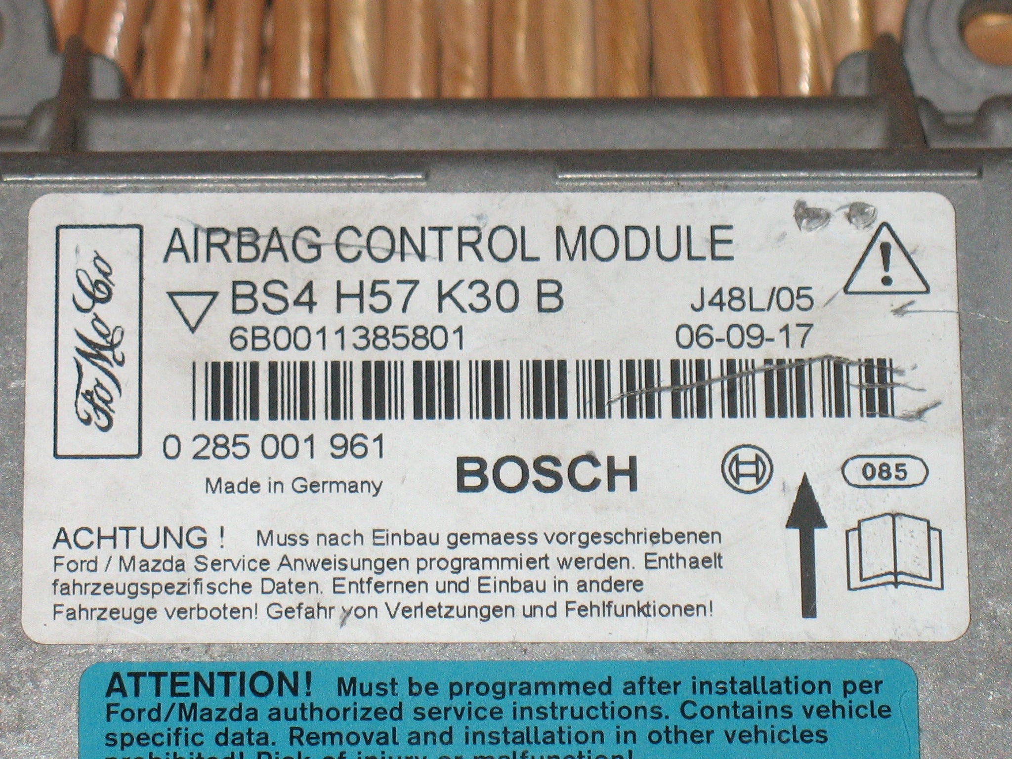 AIRBAG Mazda 3, BOSCH 0285001961, BS4H57K30B, 6B0012819201