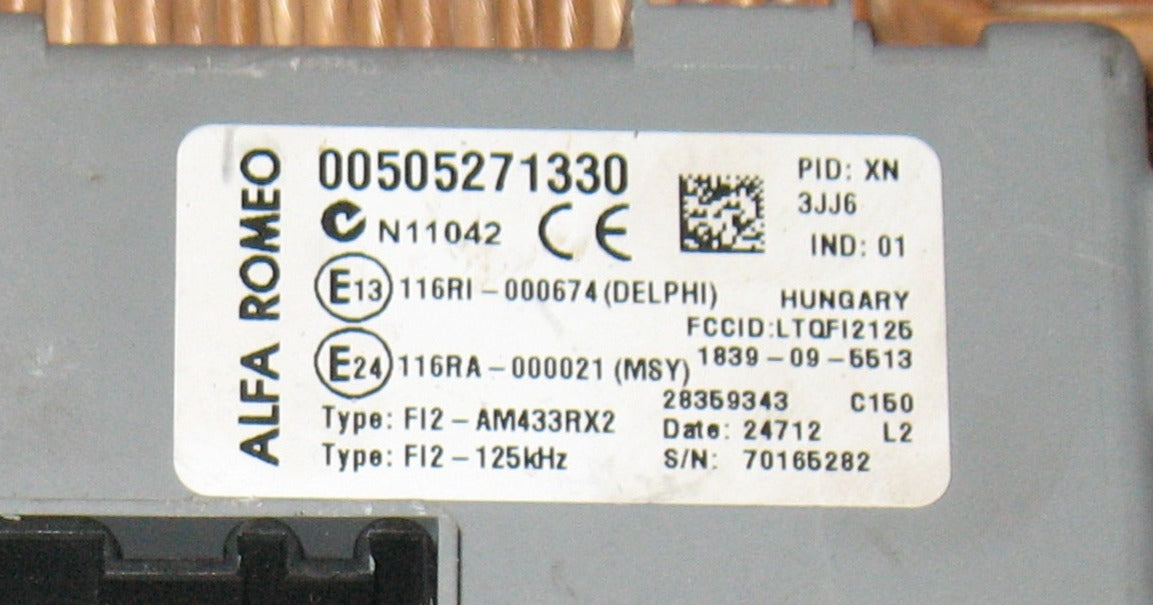 Body alfa romeo mito blocchetto chiave 00505271330 505271330