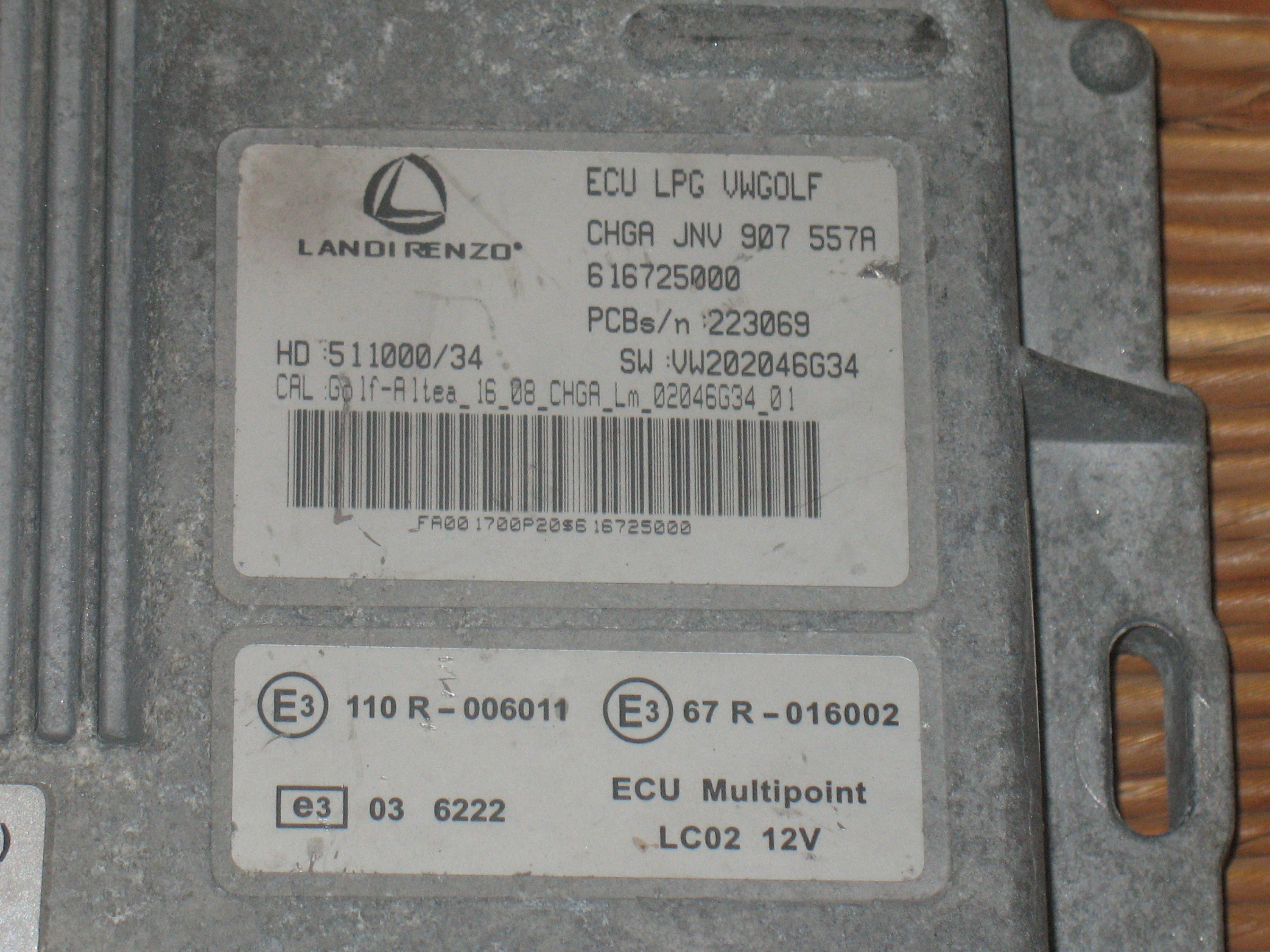 CENTRALINA MOTORE LPG 10R-026011 67R-016002 616725000 Landi Renzo 511000/34